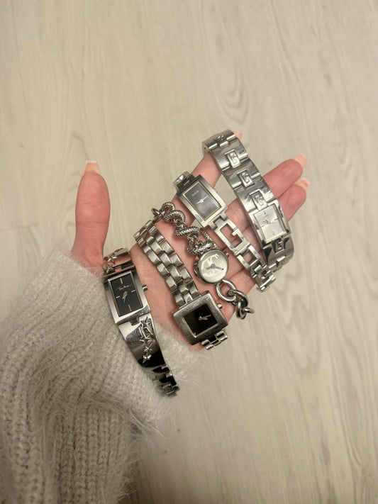 Vintage silver  inox bracelet jewelry watch