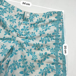 Blue floral print beachwear short (S)