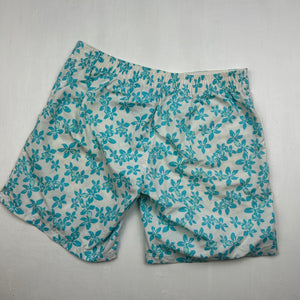 Blue floral print beachwear short (S)