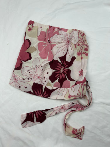 Pink mesh lined floral tube top (S/M)
