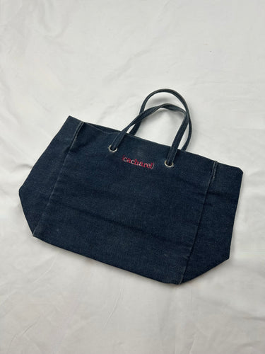 Navy denim mini handbag