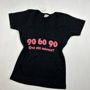 Black logo cotton tee (S/M)