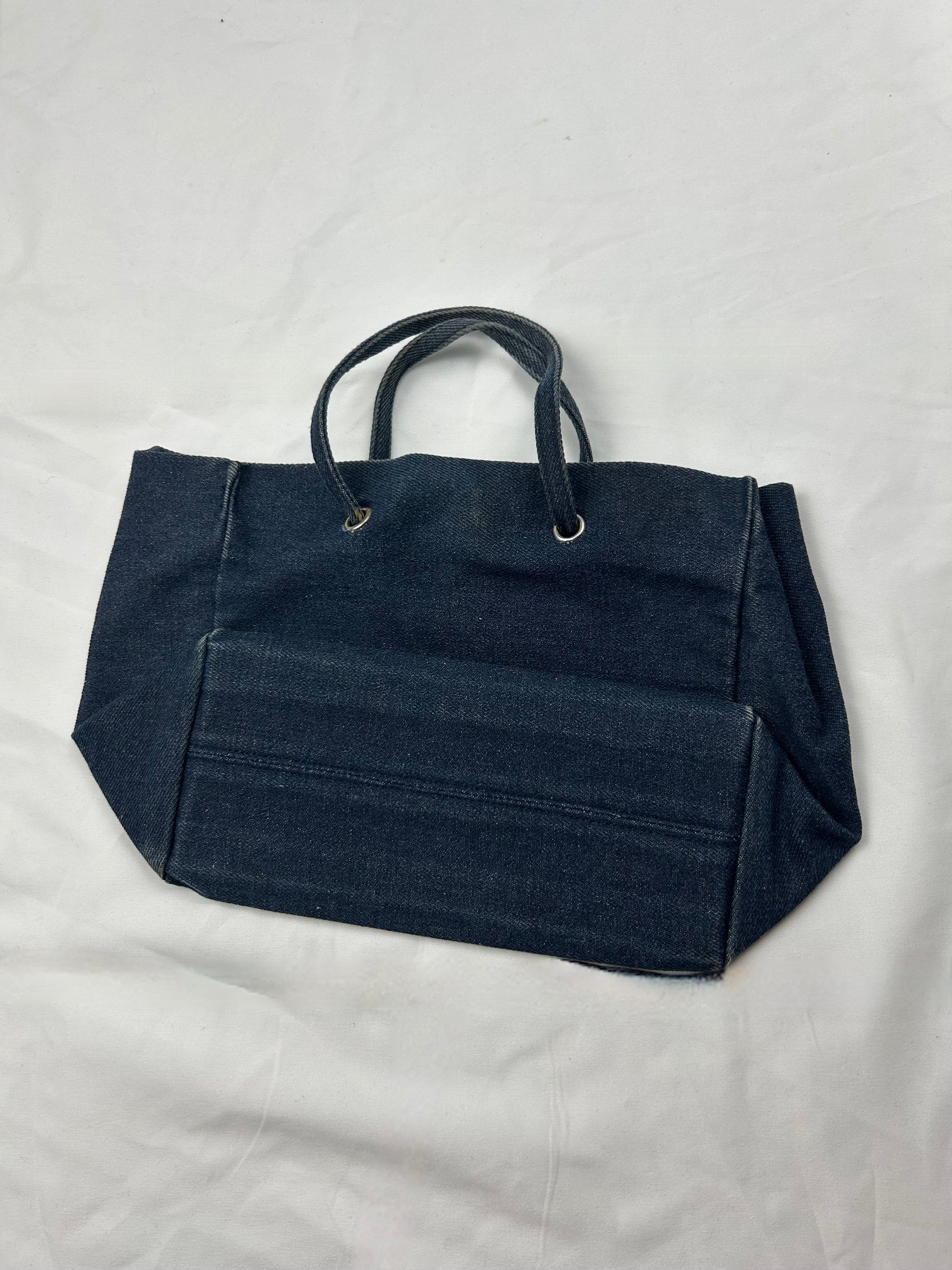Navy denim mini handbag