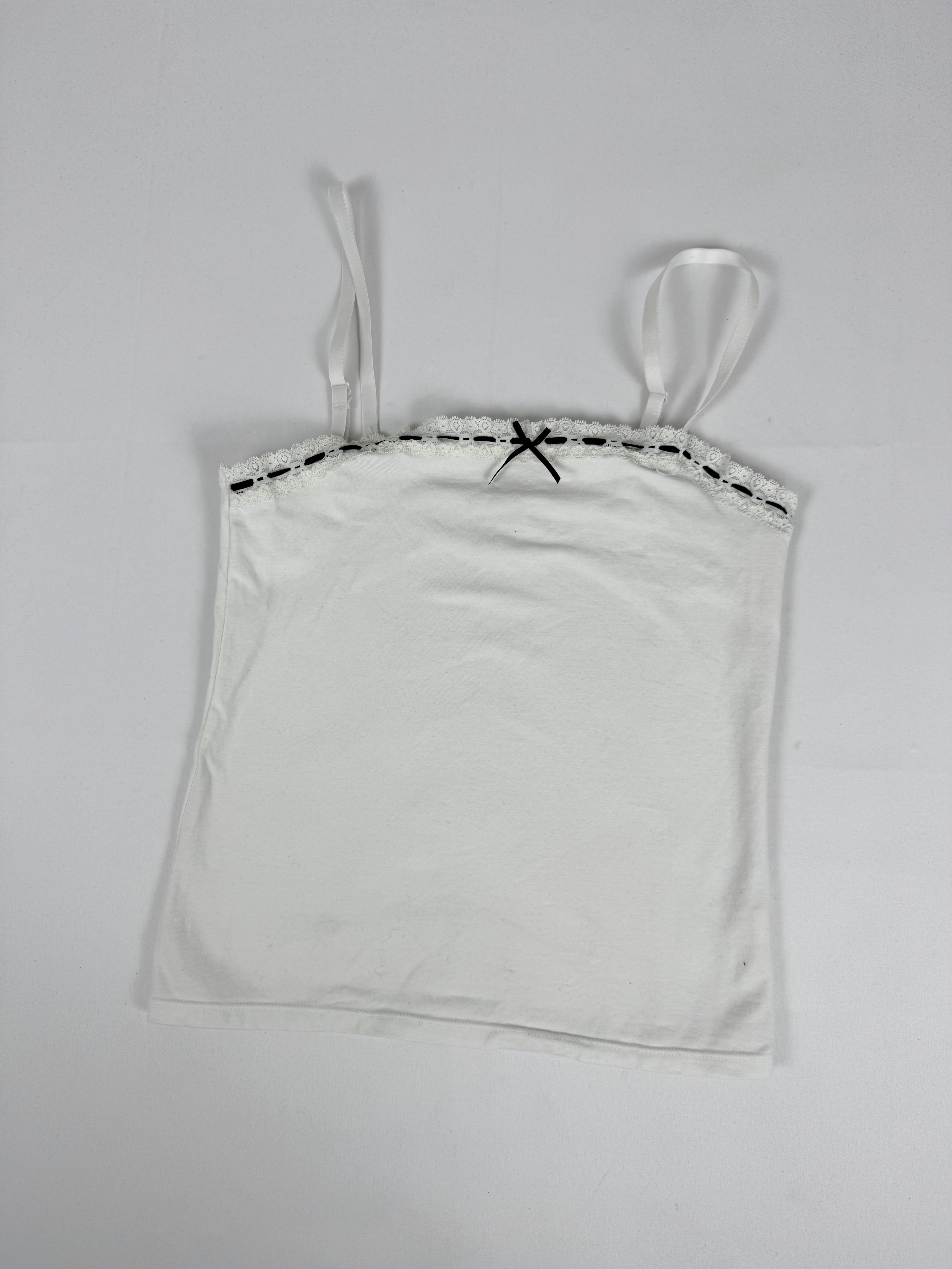 White cotton coquette cami top (M)