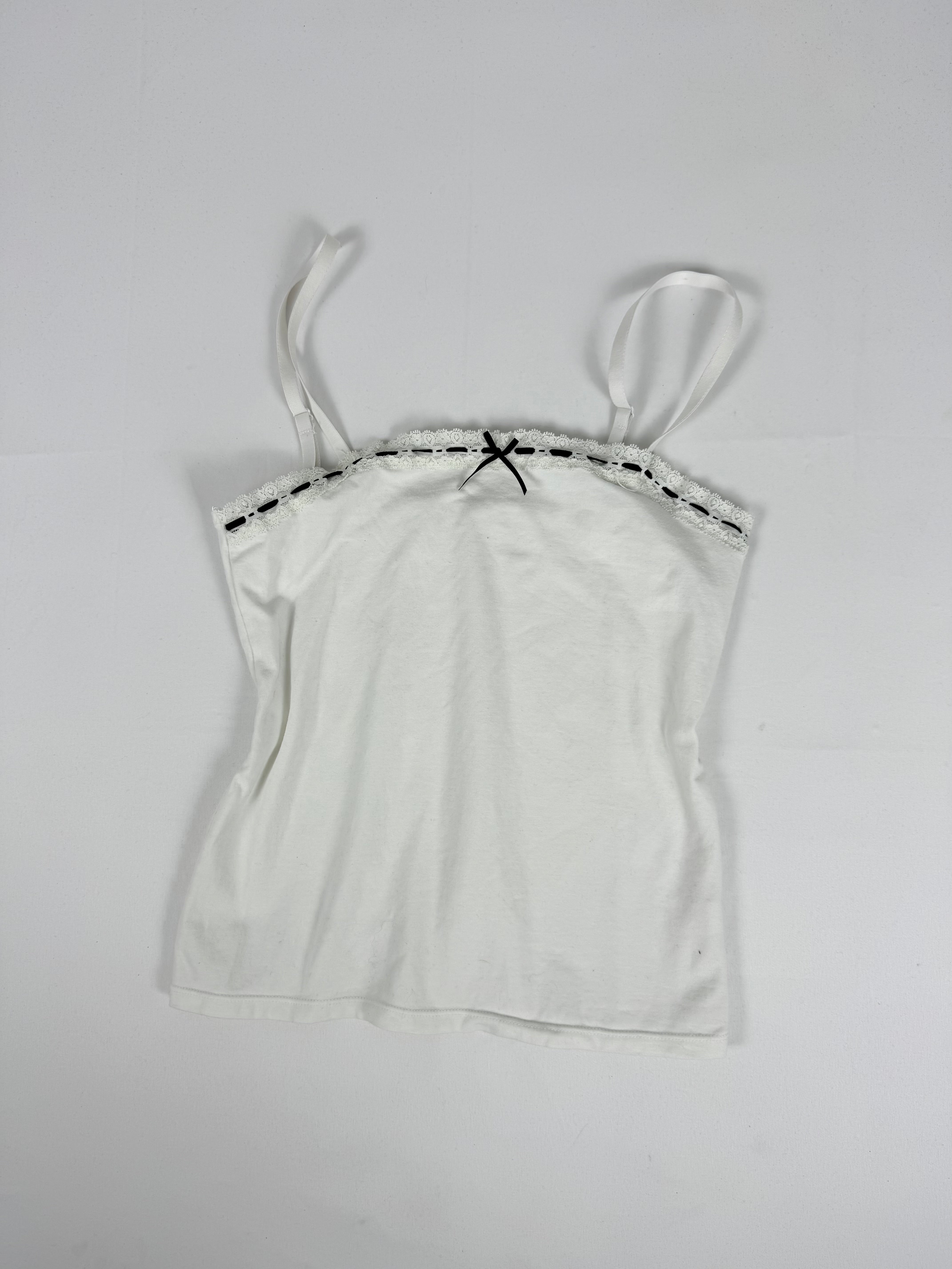 White cotton coquette cami top (M)