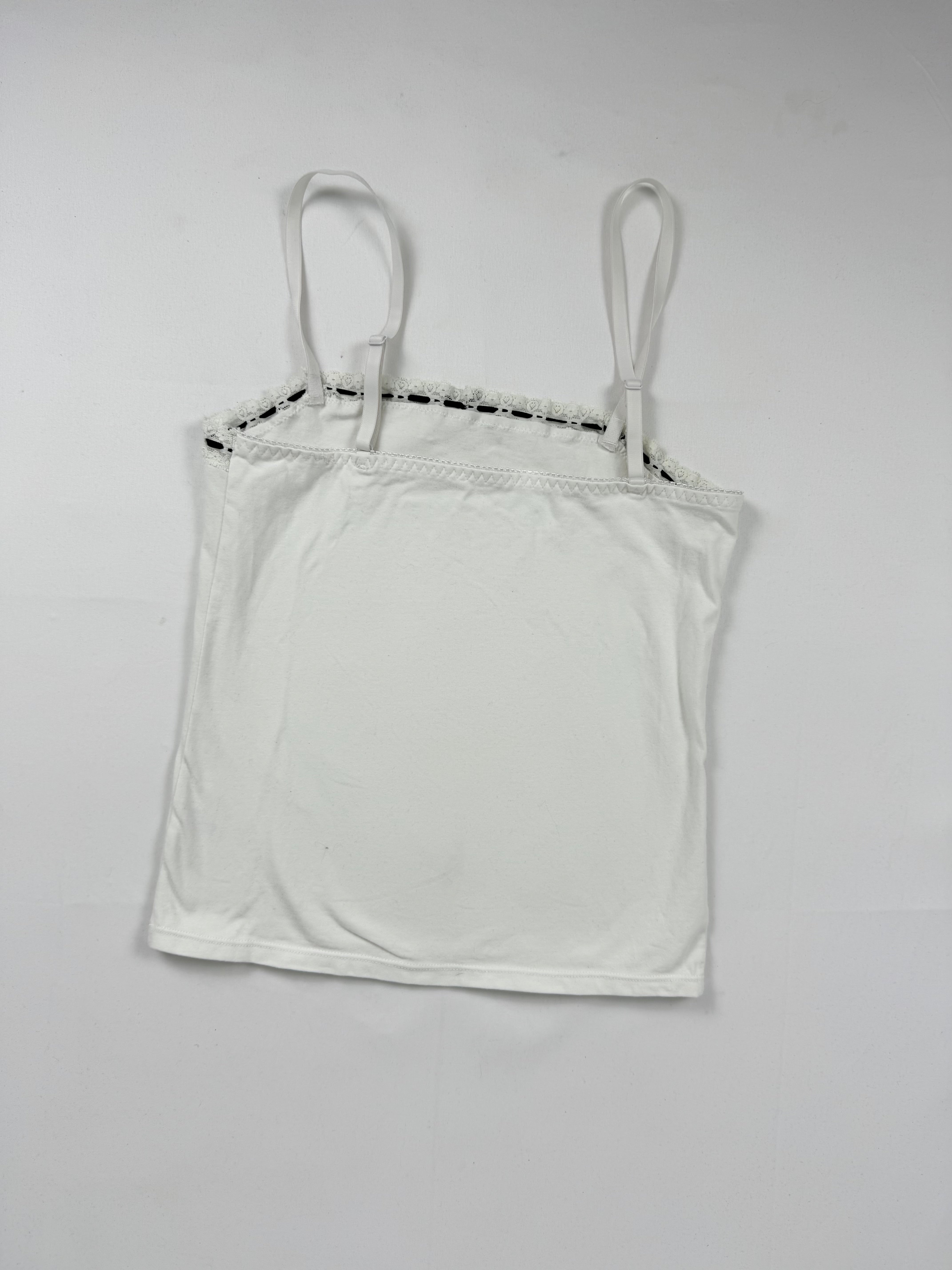 White cotton coquette cami top (M)
