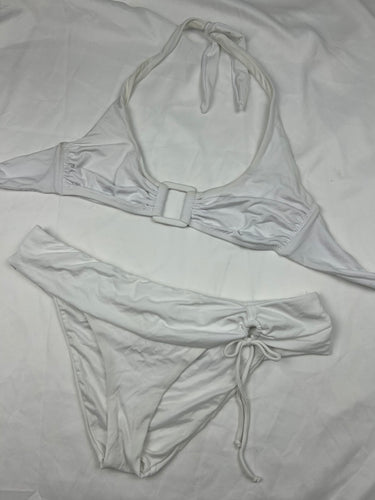 White lycra shorty bikini set (XL)