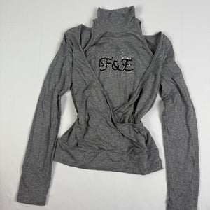 Grey 2 in 1 cotton long sleeves top (S)