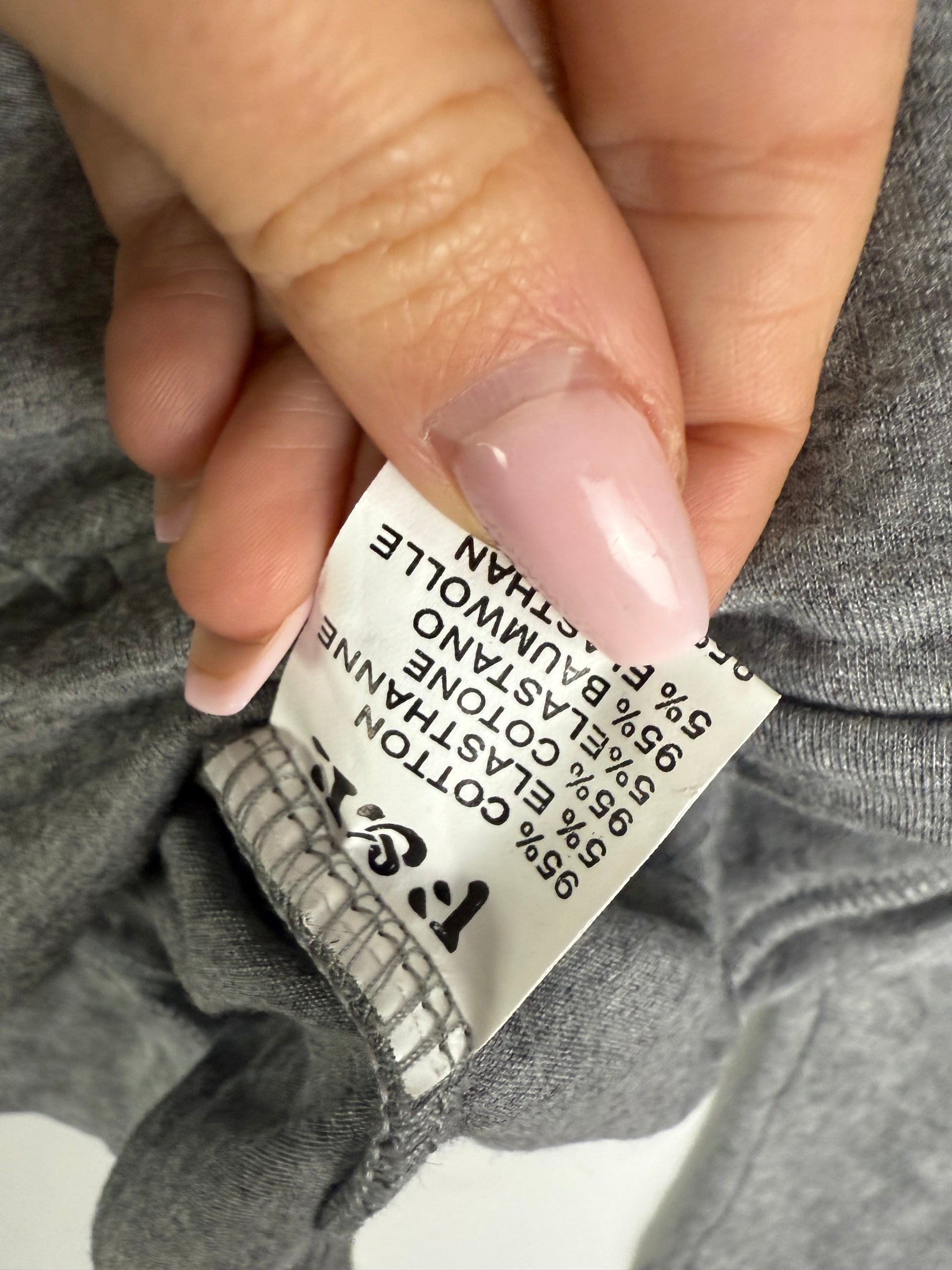 Grey 2 in 1 cotton long sleeves top (S)