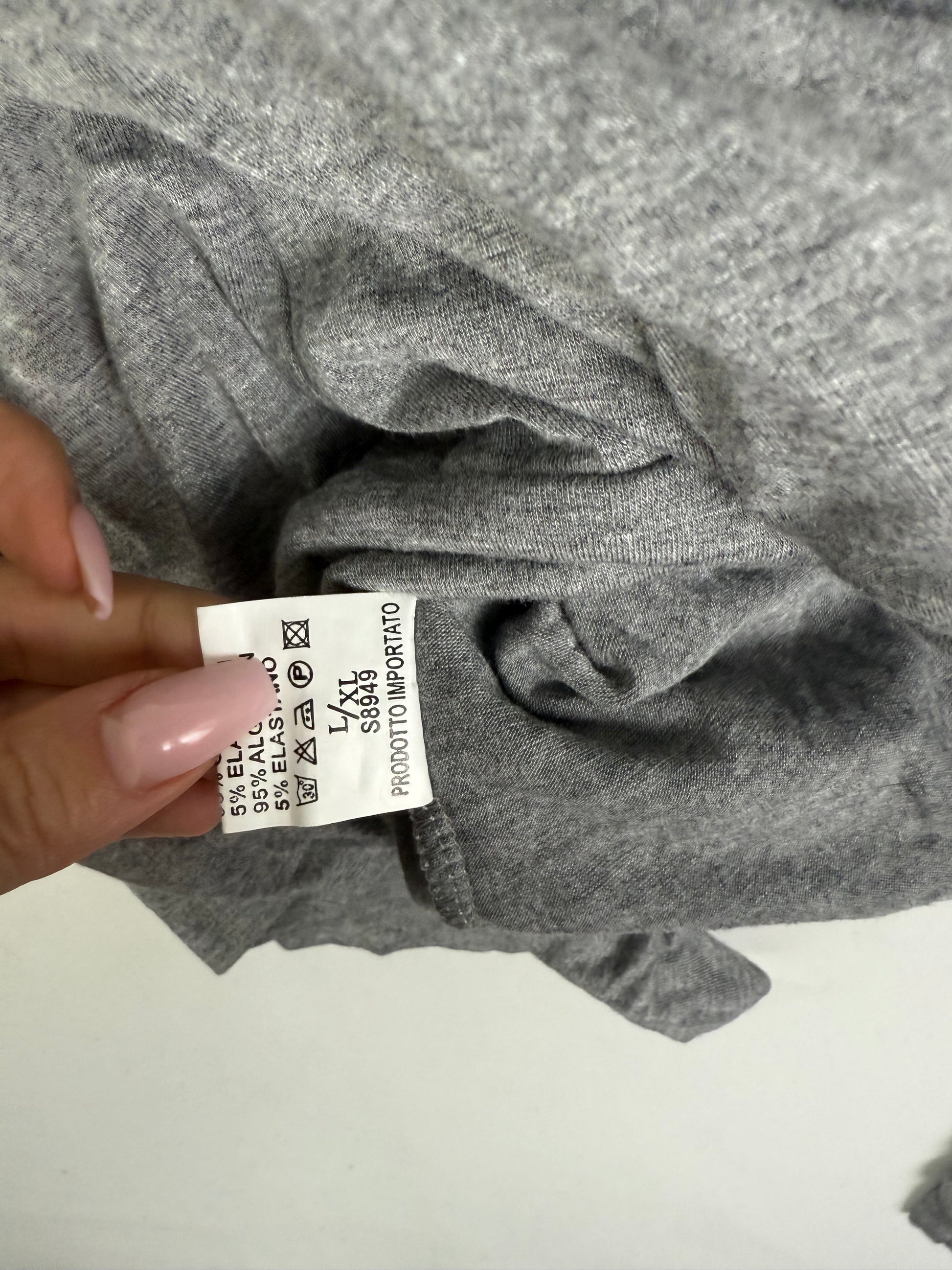 Grey 2 in 1 cotton long sleeves top (S)