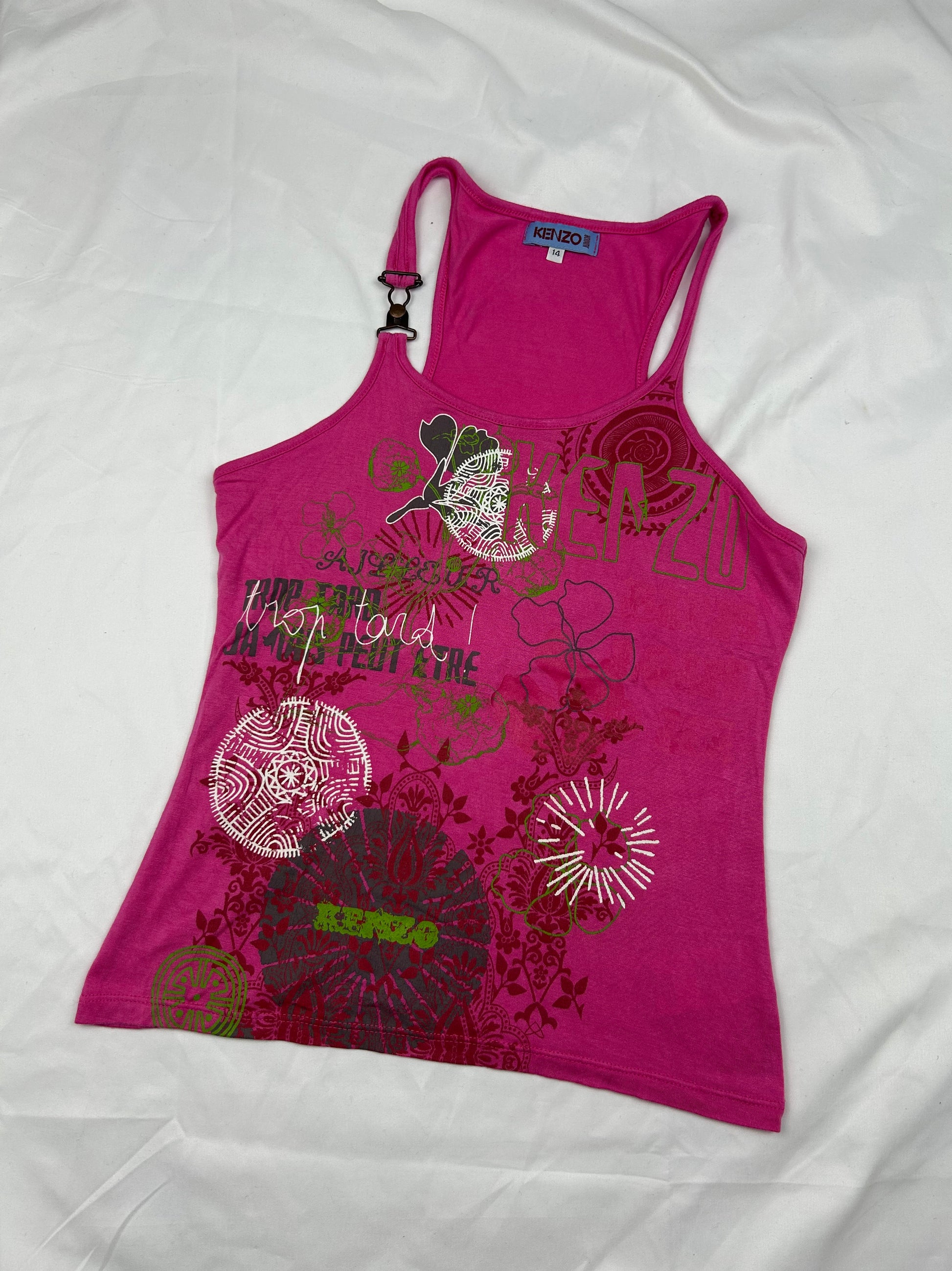 Graphic cotton cami top (S)