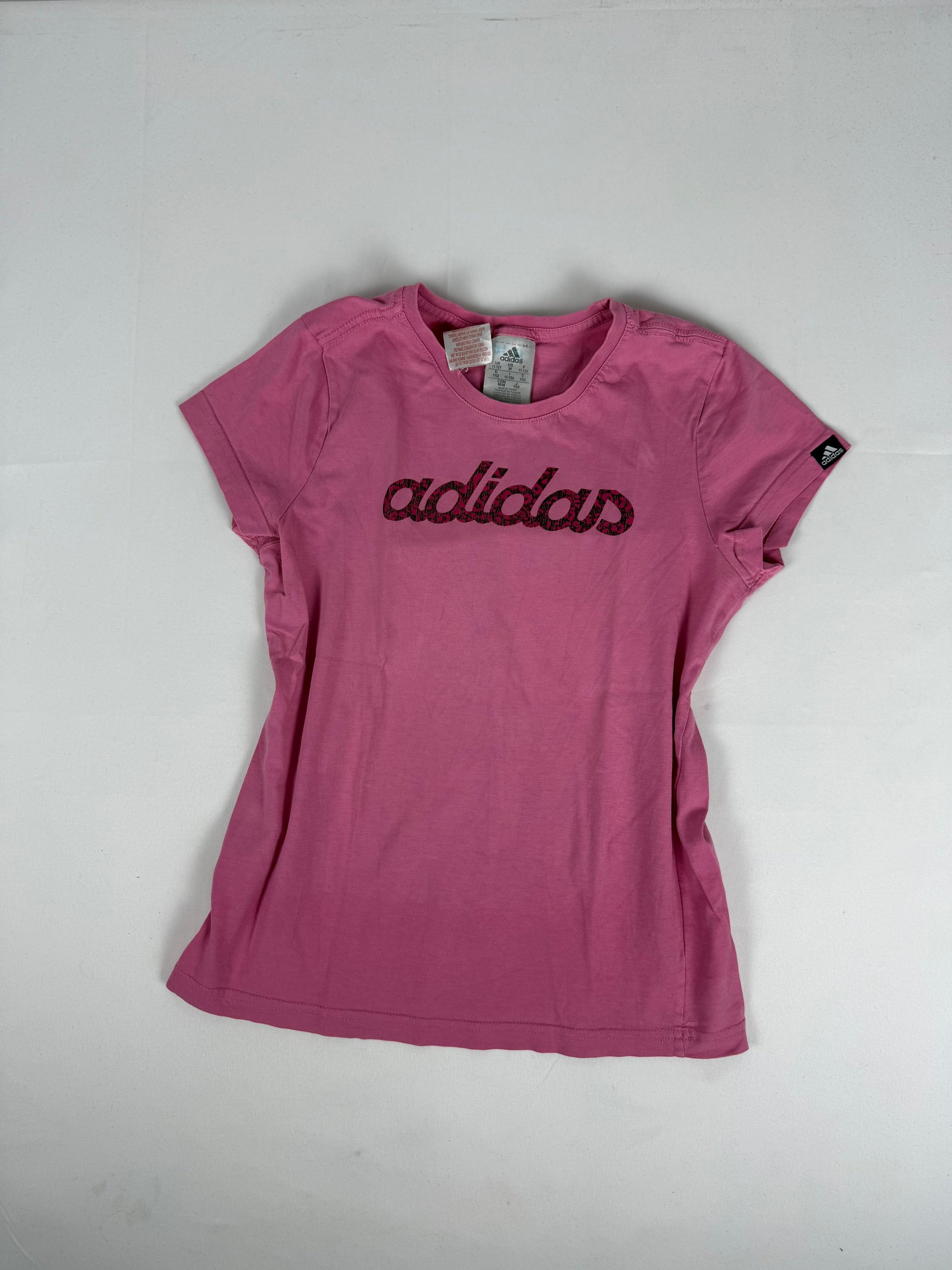 Pink spell out logo tee (XS)