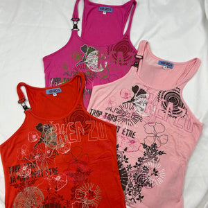 Graphic cotton cami top (S)