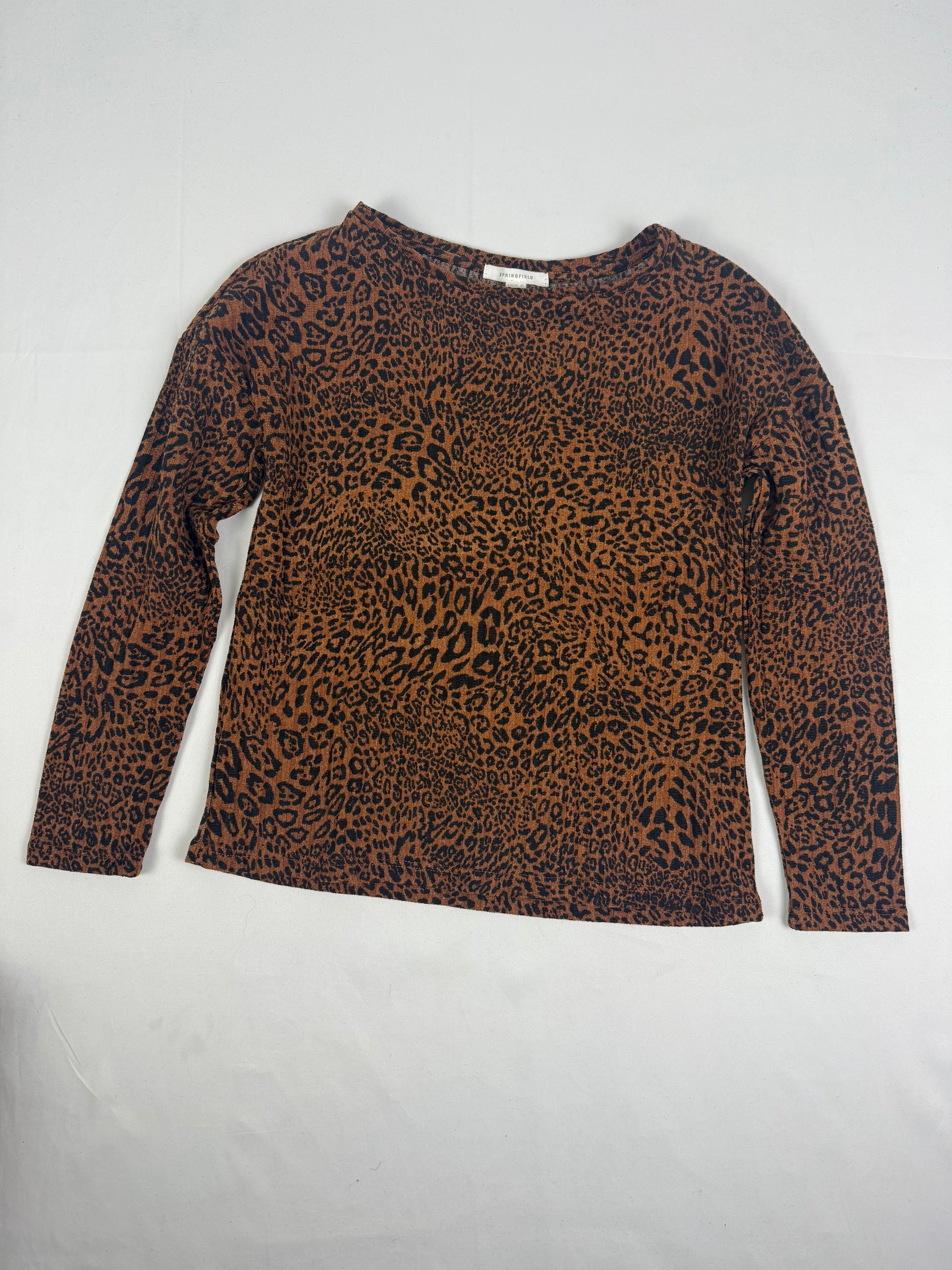 Brown panther print jumper (XS/S)