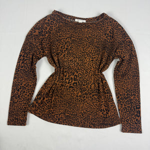 Brown panther print jumper (XS/S)
