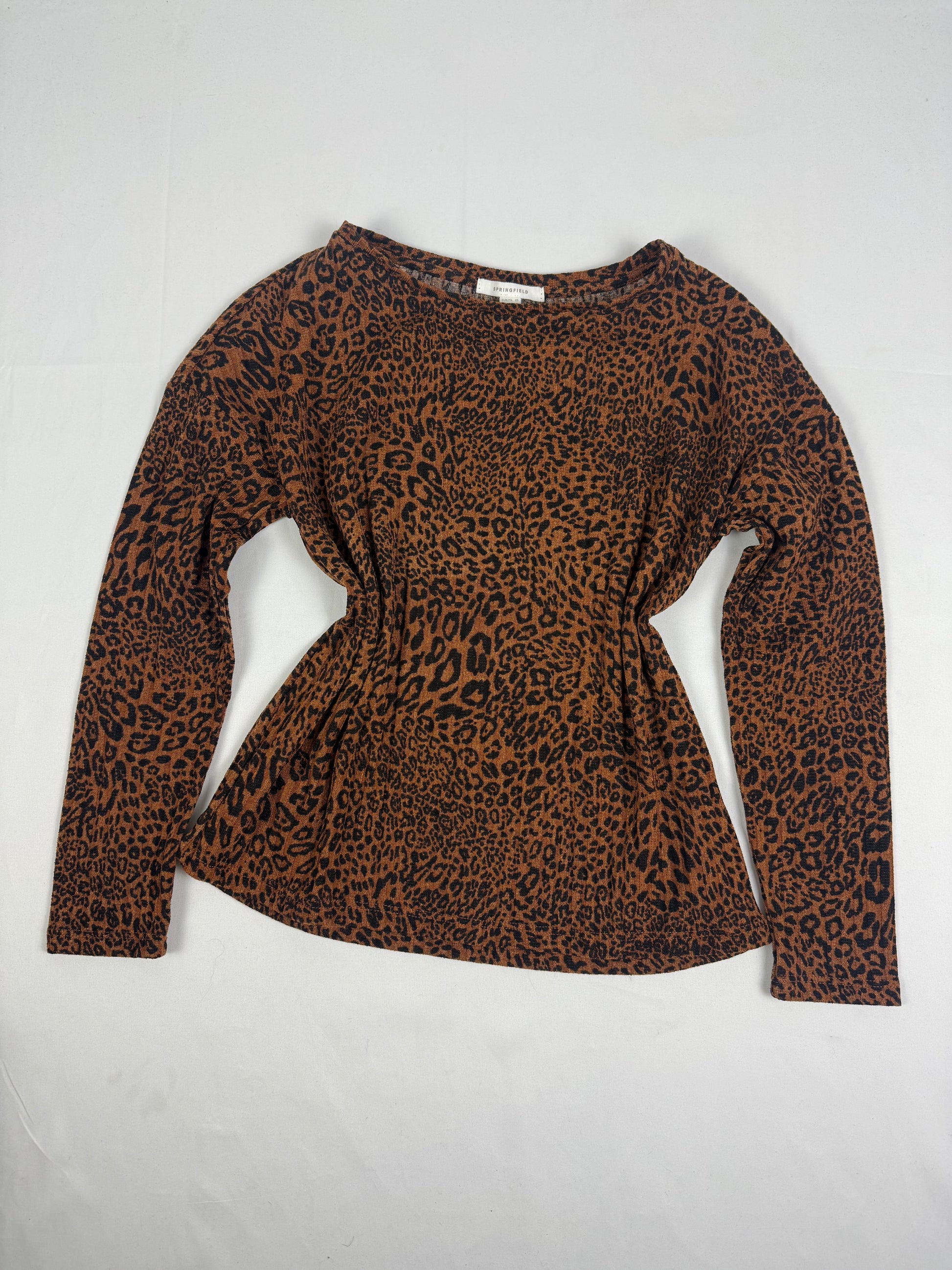 Brown panther print jumper (XS/S)