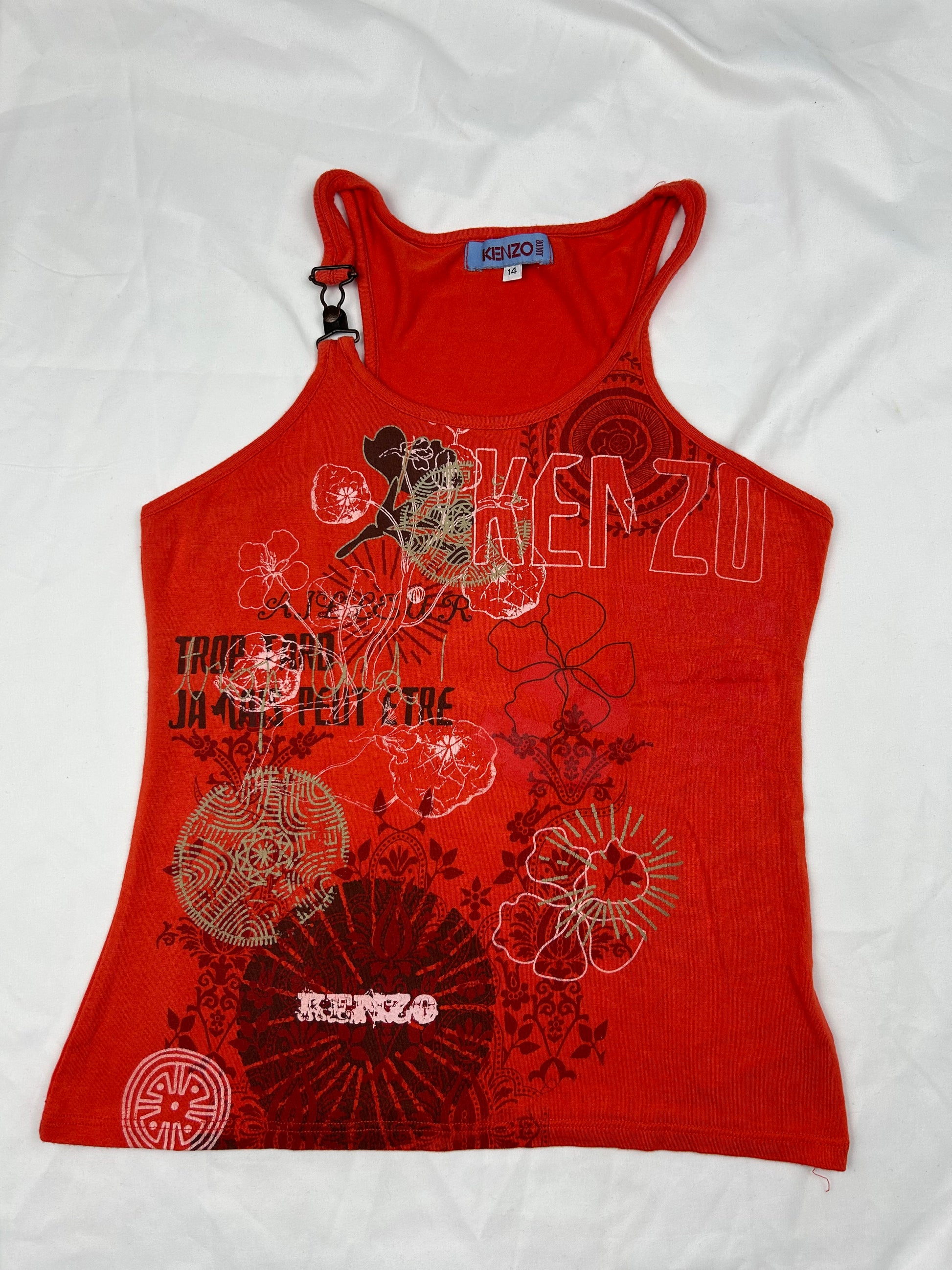 Graphic cotton cami top (S)