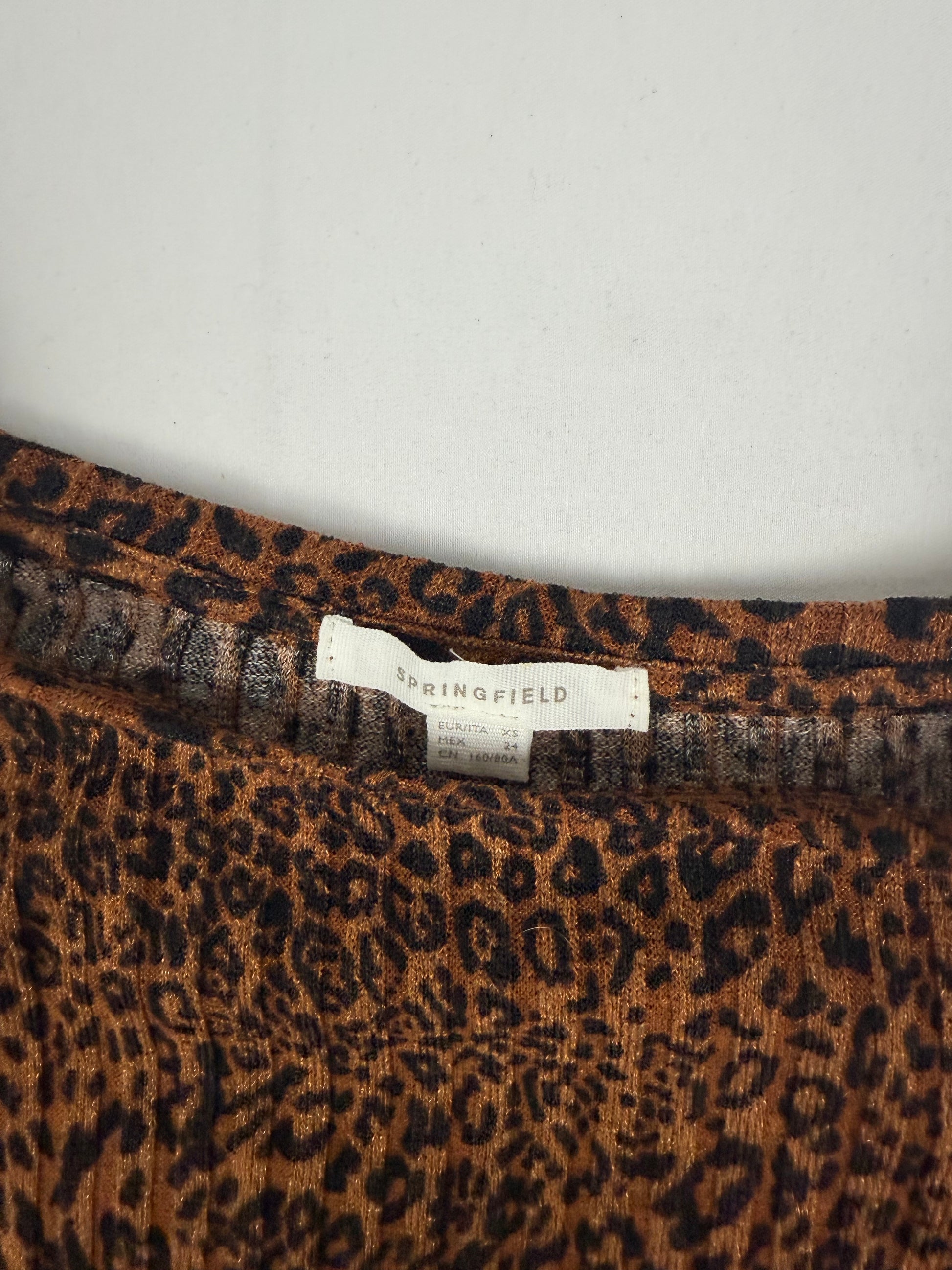 Brown panther print jumper (XS/S)