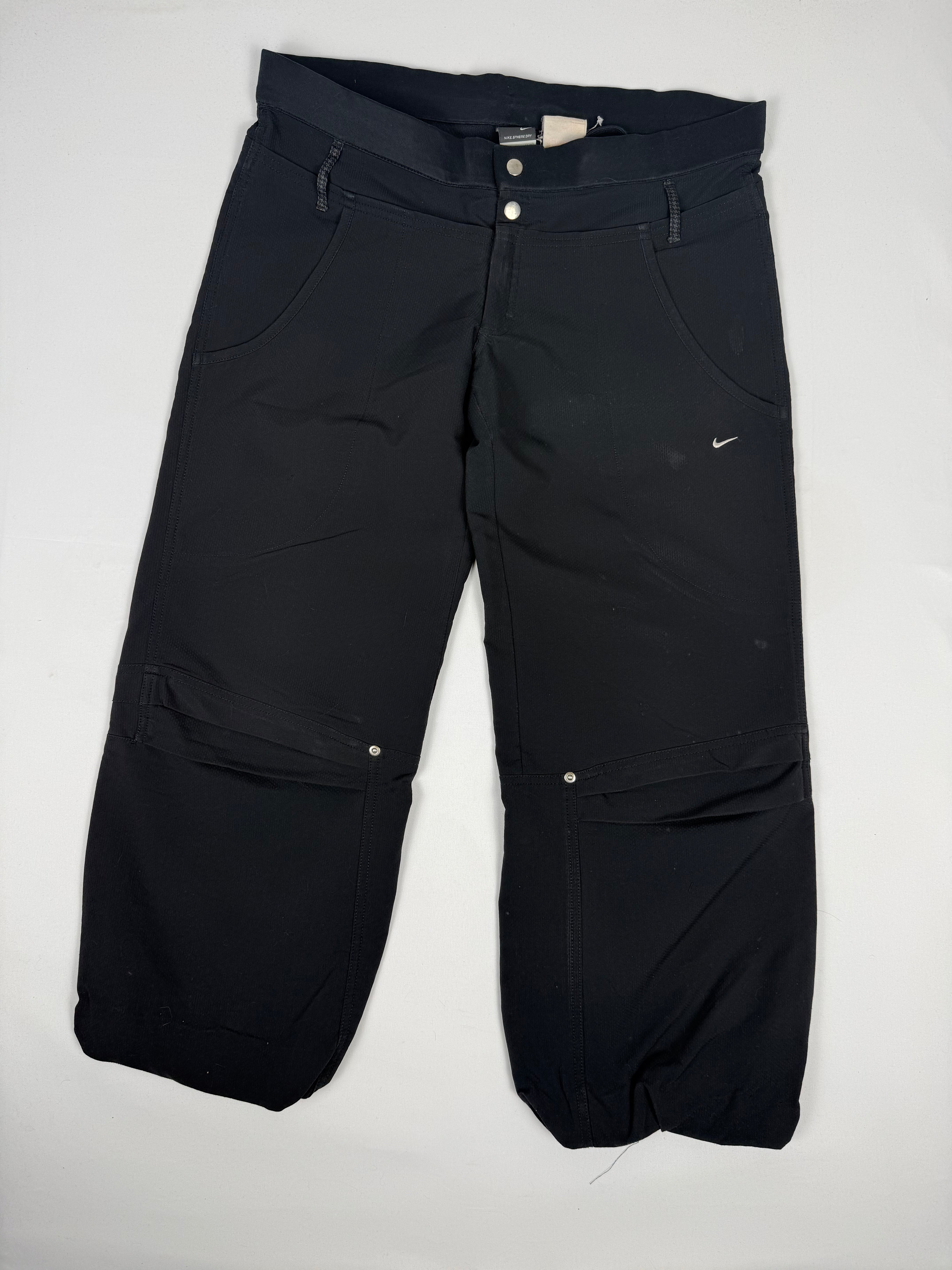 Pantalon droit taille basse en jean noir (XS)