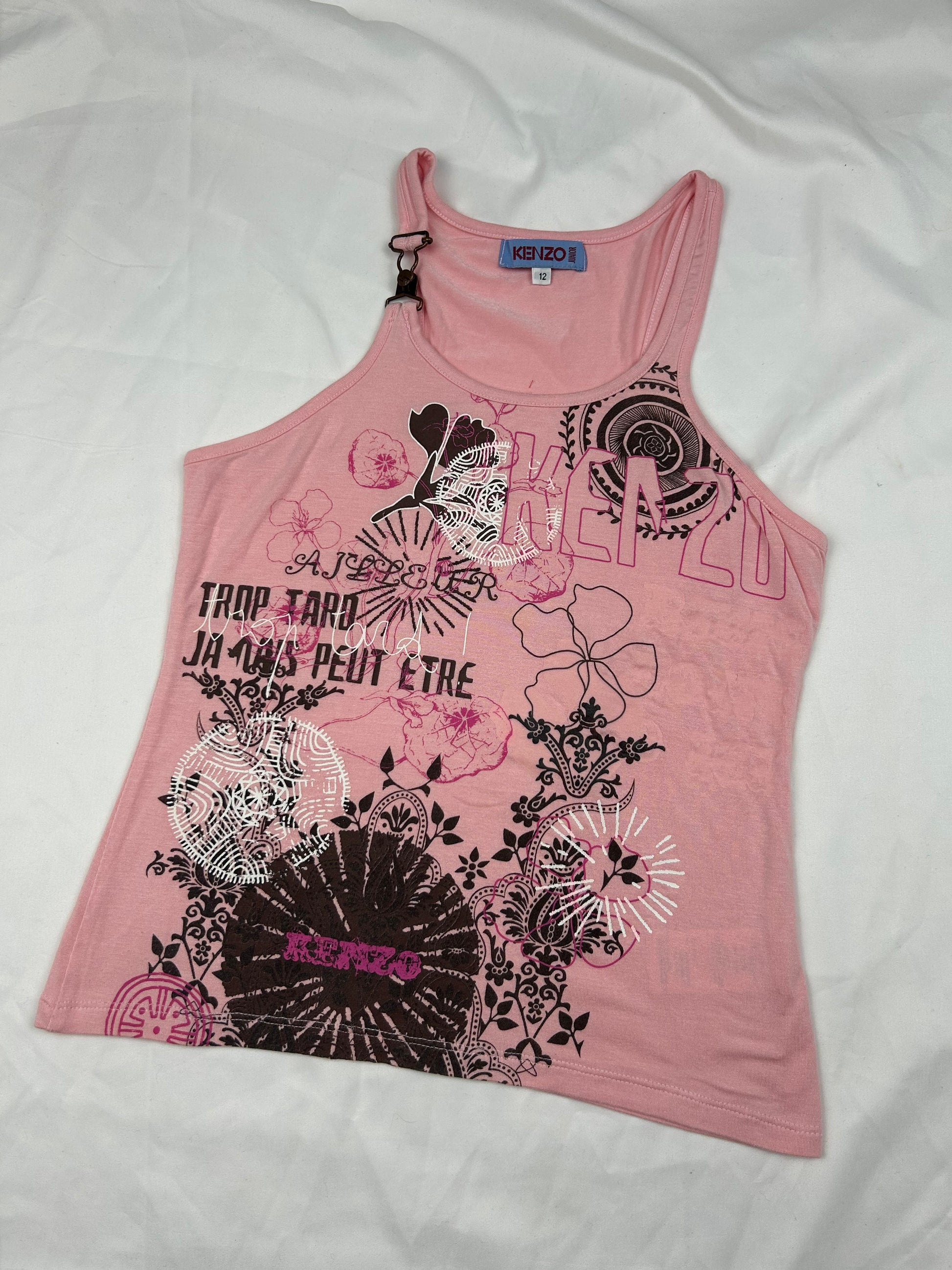 Graphic cotton cami top (S)
