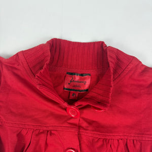 Red buttons up cotton short sleeves cardigan (S/M)