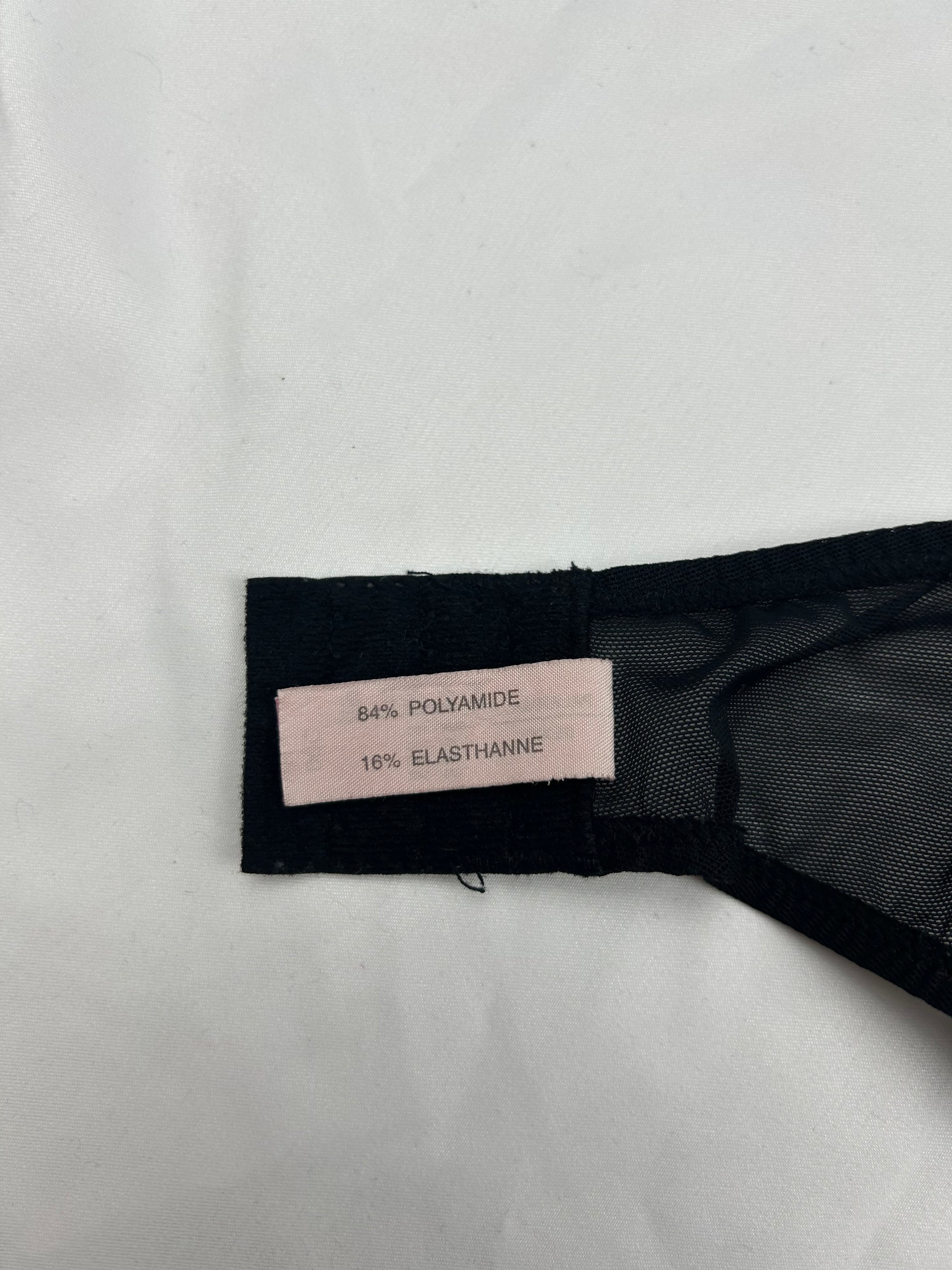 Black mesh embroidered corset top (S)