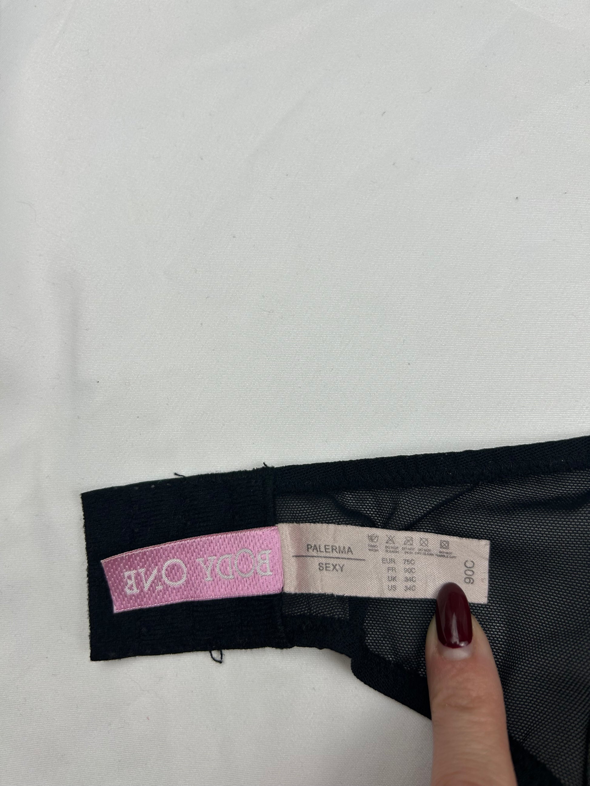 Black mesh embroidered corset top (S)