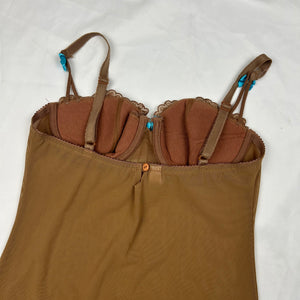 Beige mesh babydoll corset top  (S)