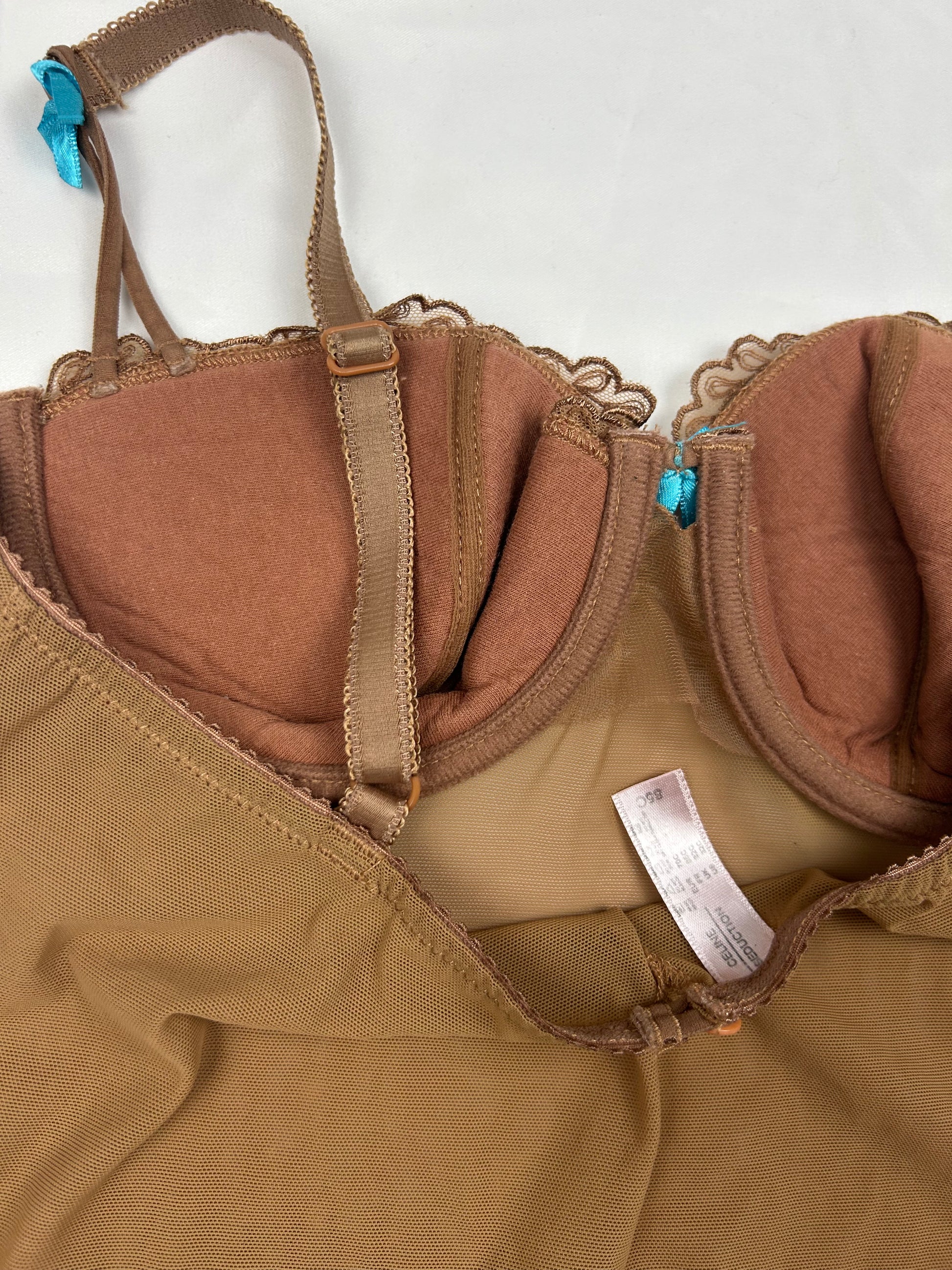Beige mesh babydoll corset top  (S)
