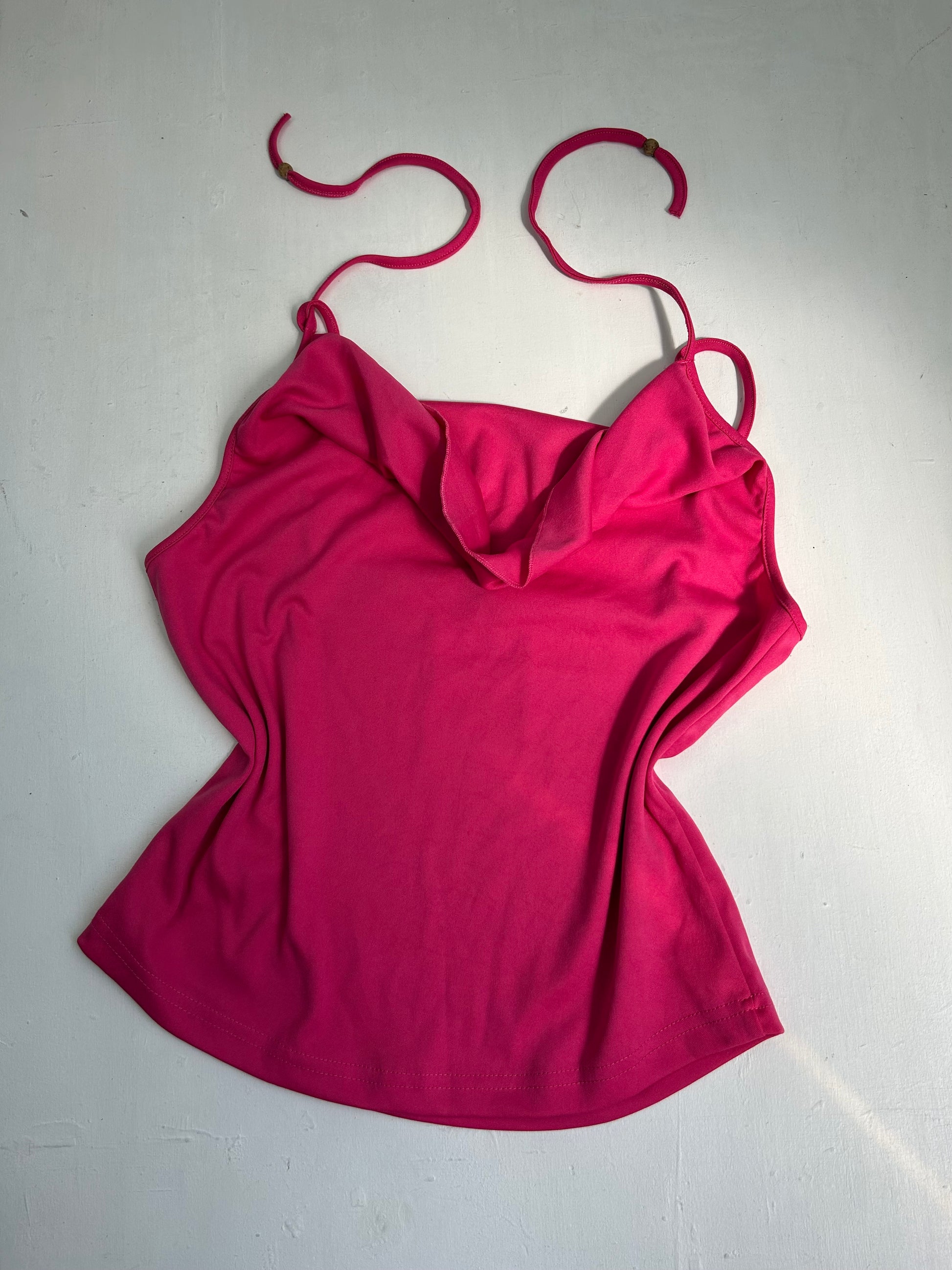 Plunge neck  stretchy halter top (M/L)