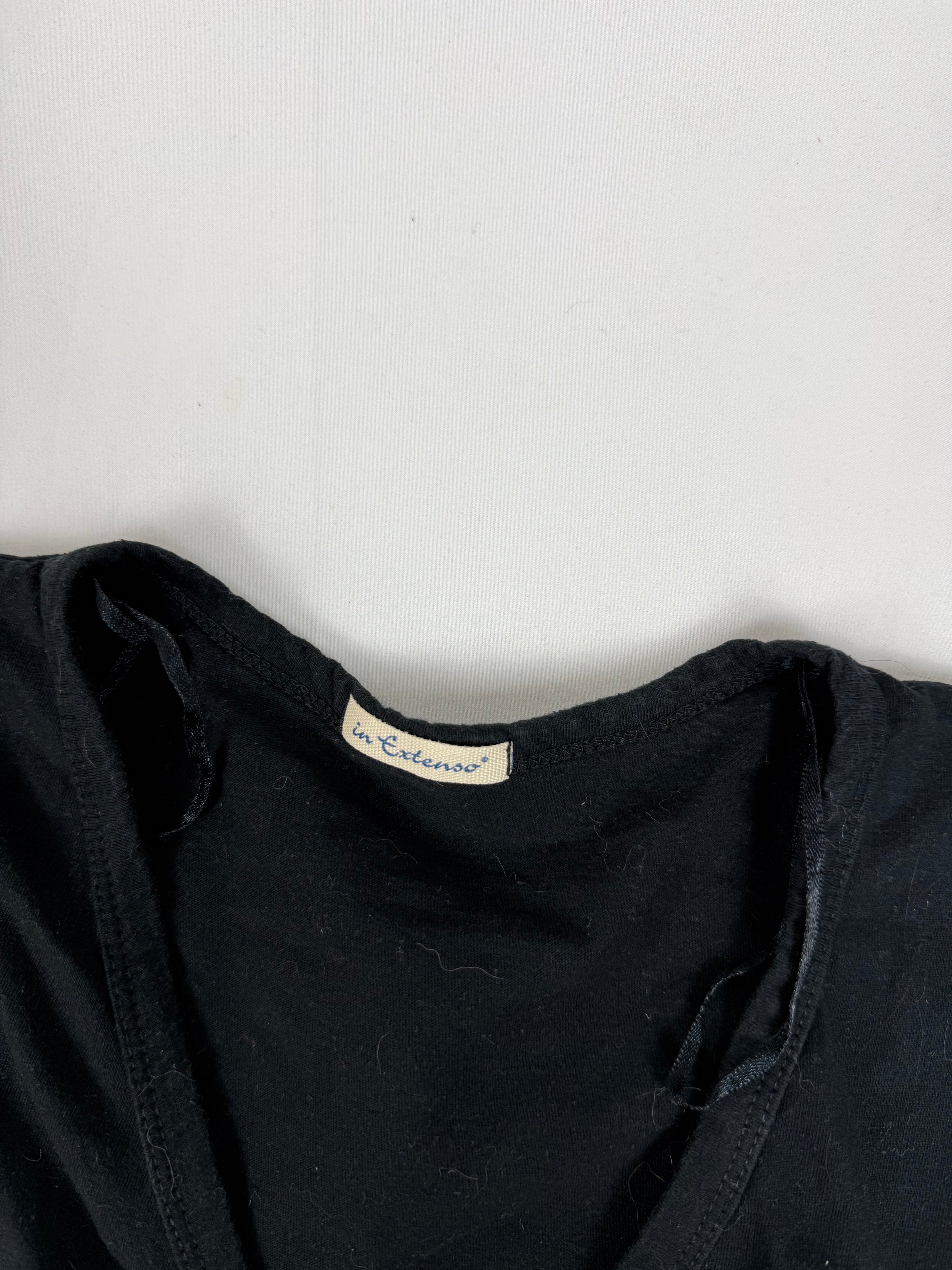 Black 100% cotton tie up tee (XS/S)