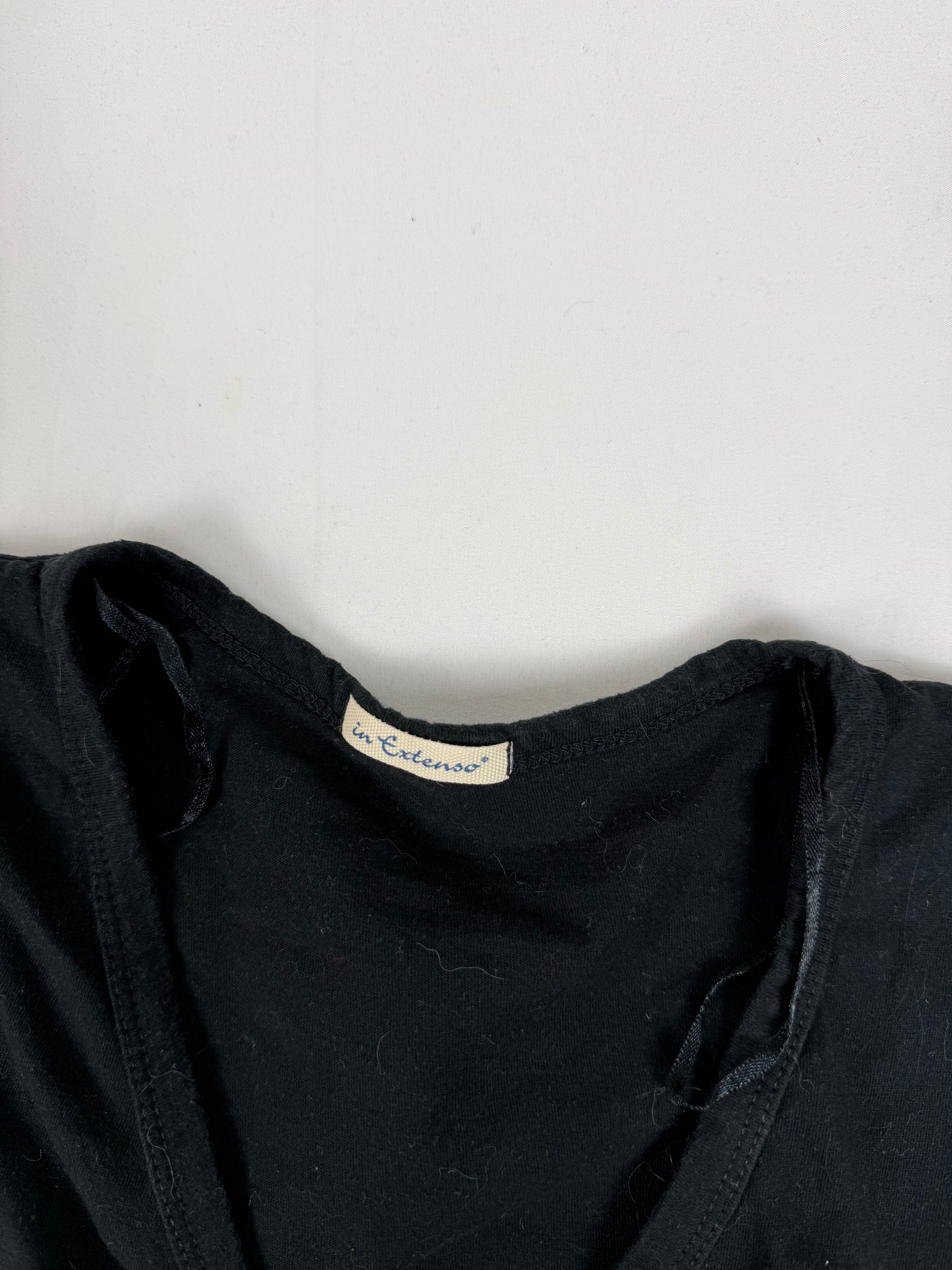 Black 100% cotton tie up tee (XS/S)