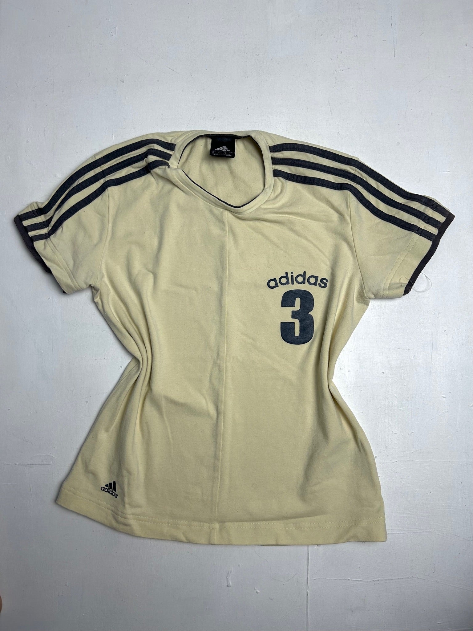 Beige striped cotton tee (L)