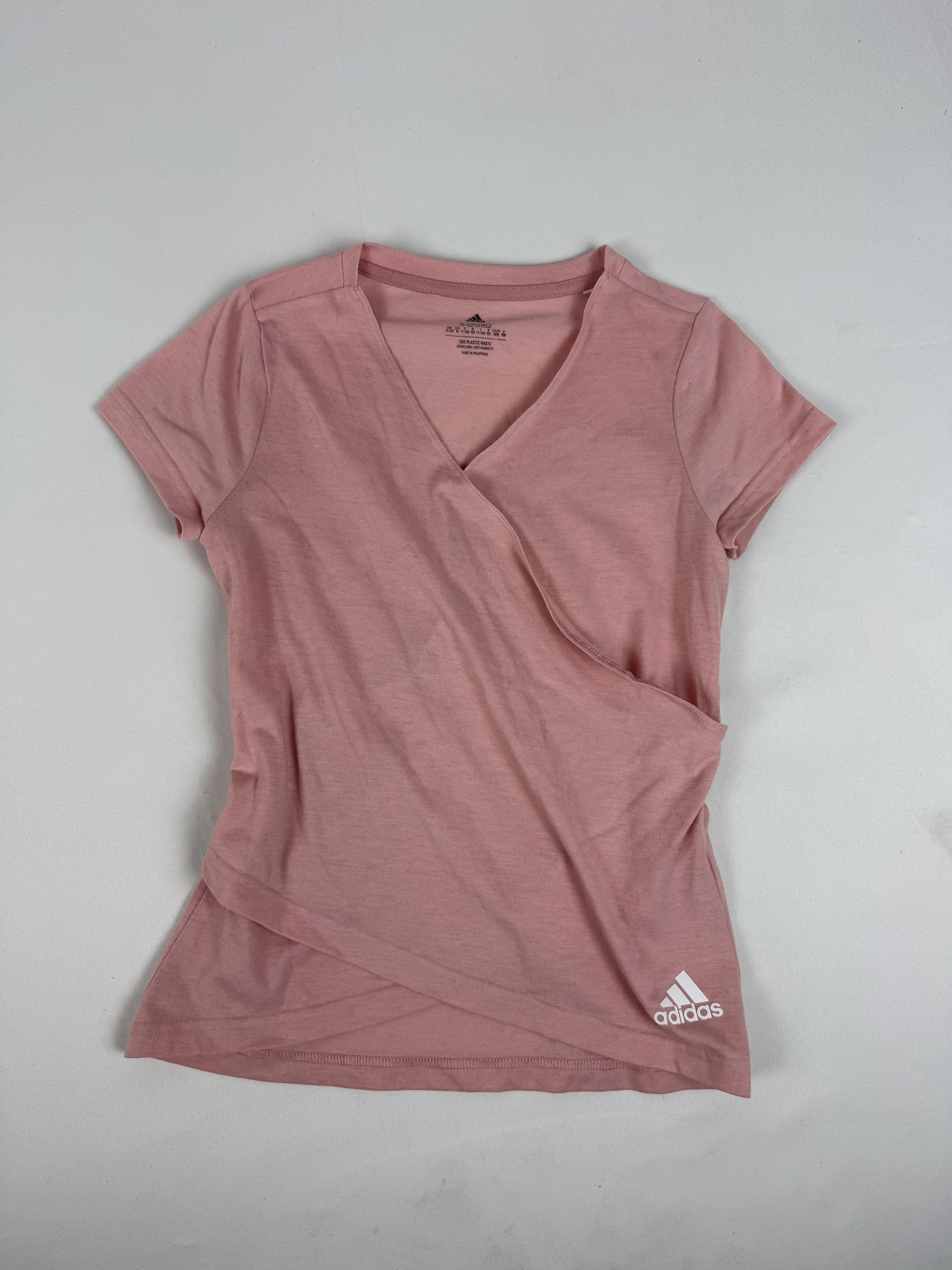 Baby pink wrap around activewear tee (XS/S)