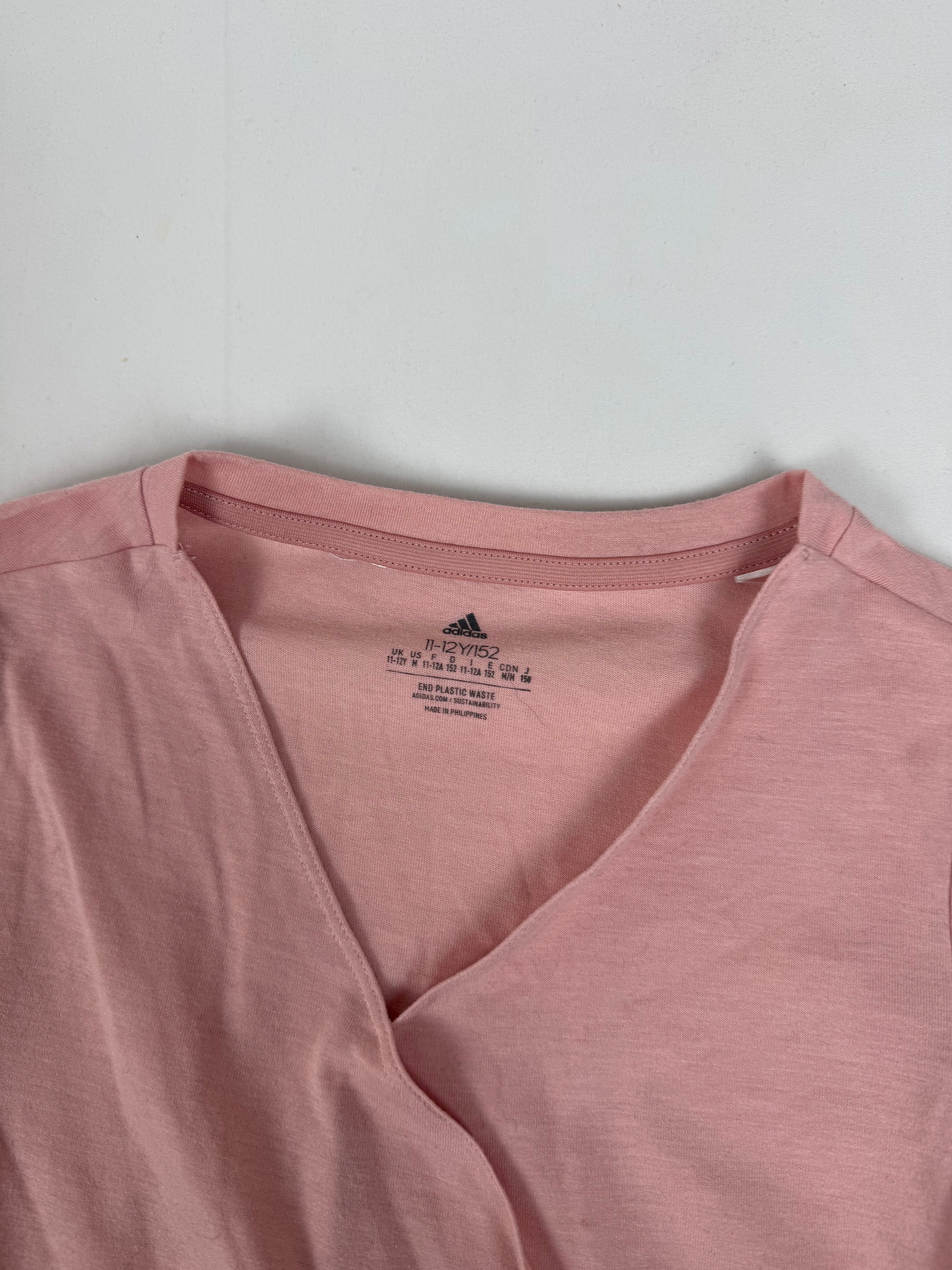 Baby pink wrap around activewear tee (XS/S)