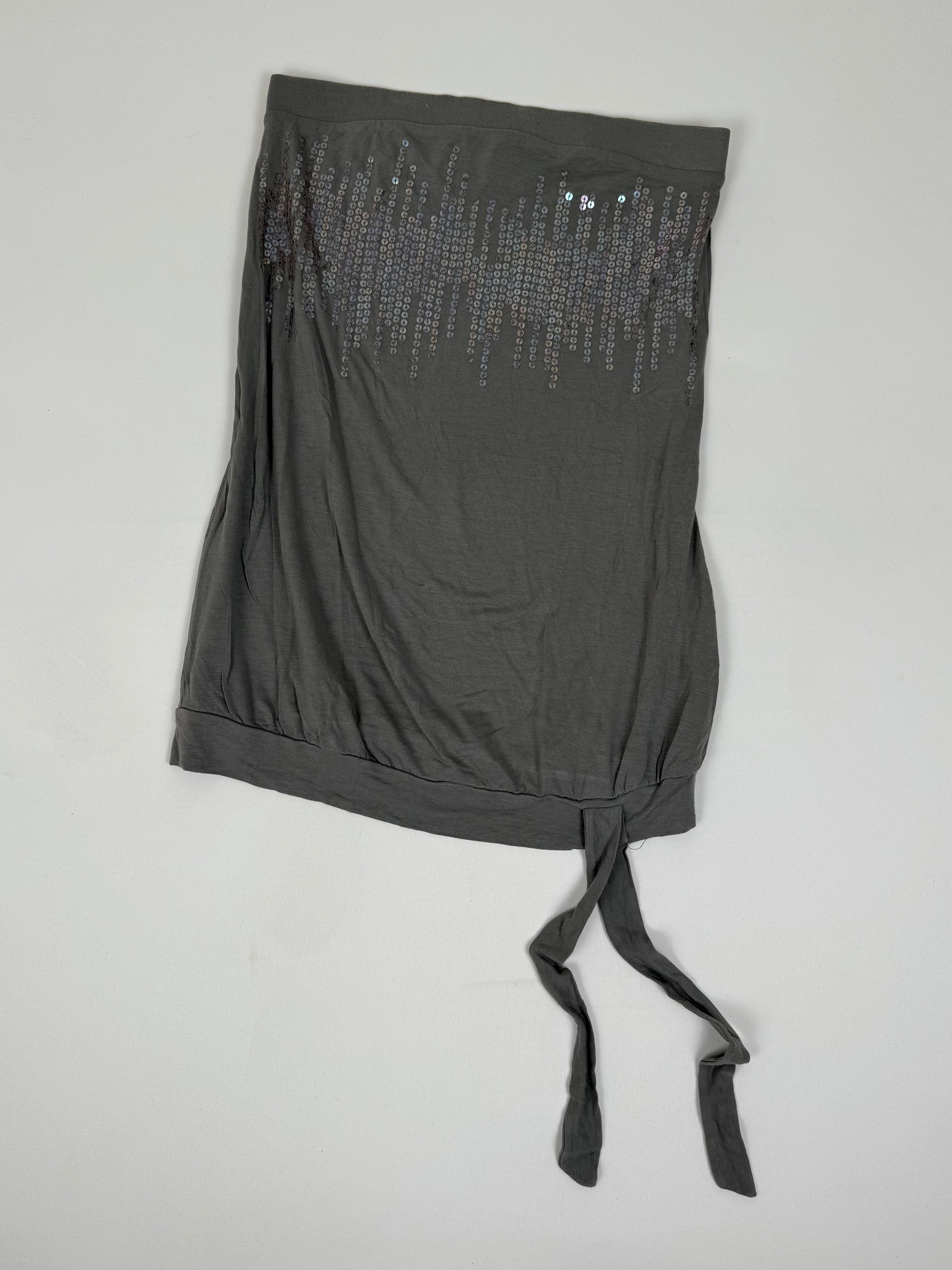 Grey sequins tube top (S)