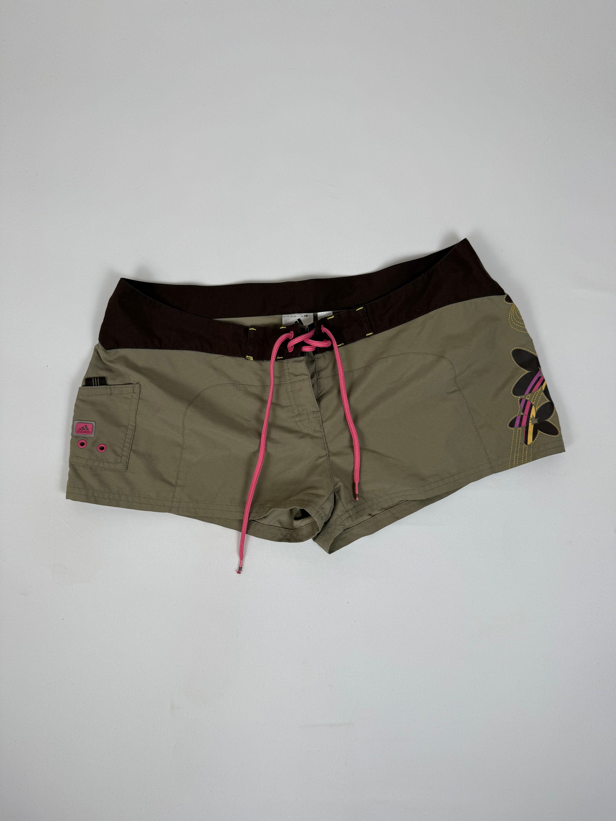 Khaki beachwear mini short (XL)