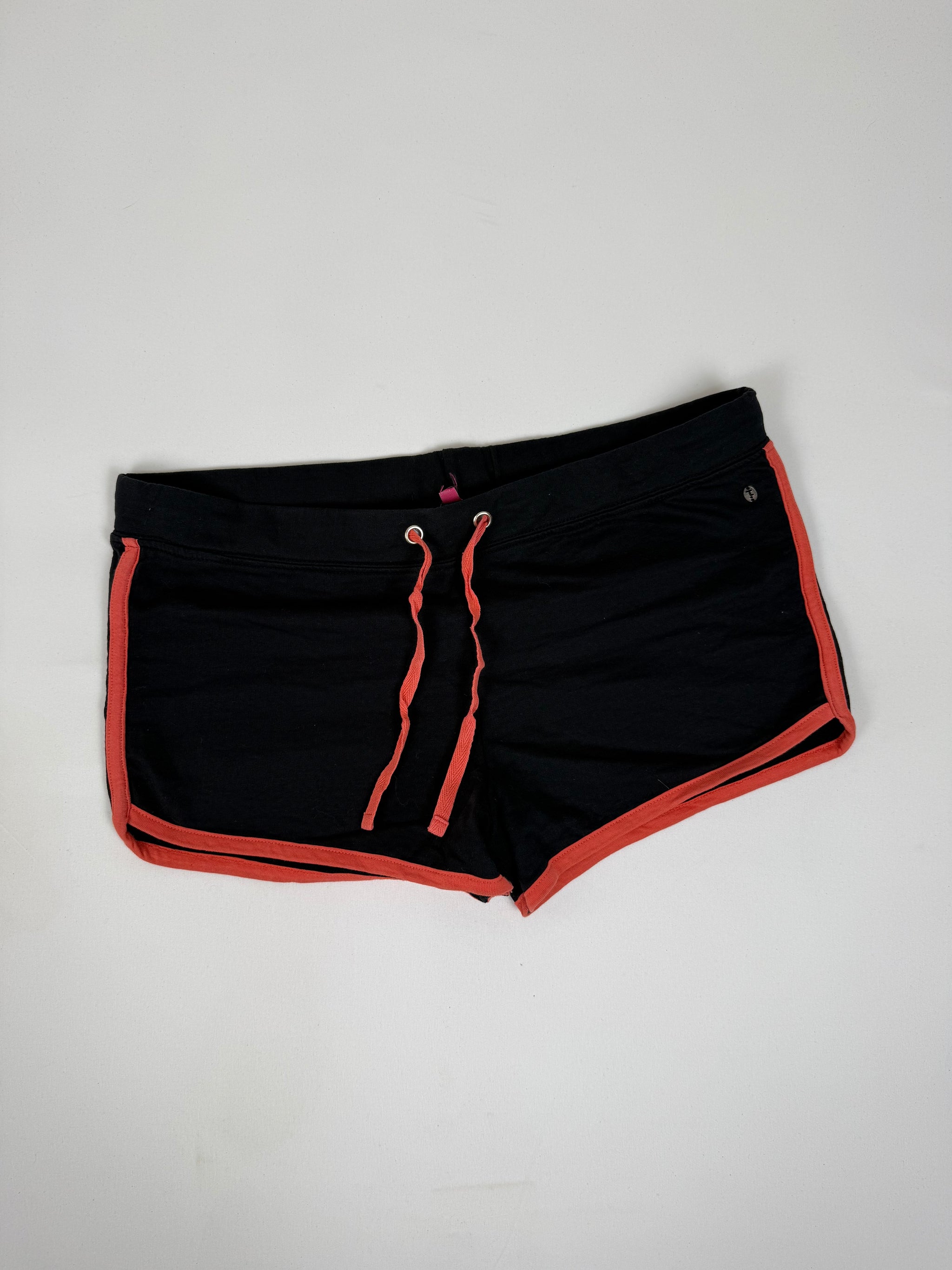 Black & pink cotton activewear mini short (M)