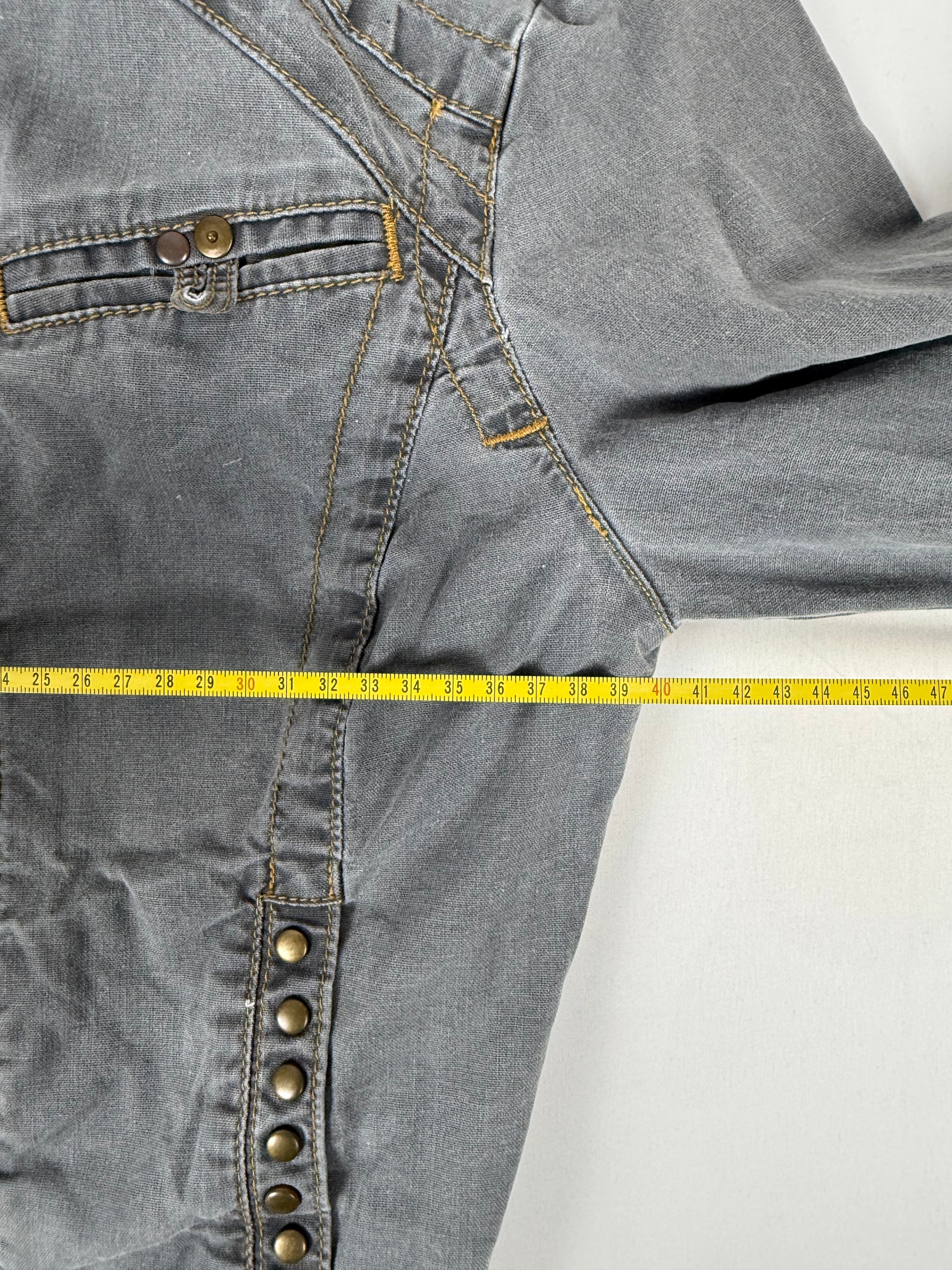 Grey denim biker jacket (M)