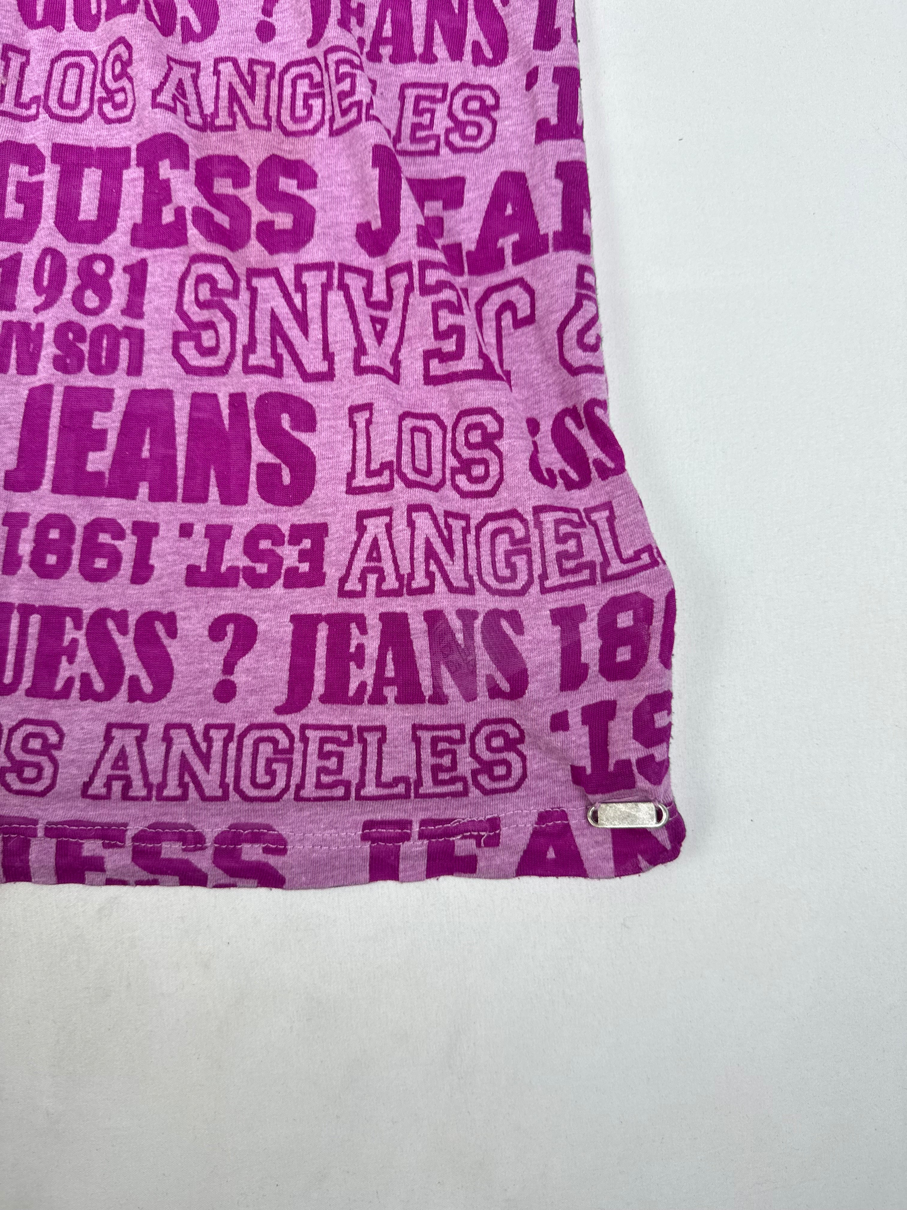 Pink V neck logo tee (M)