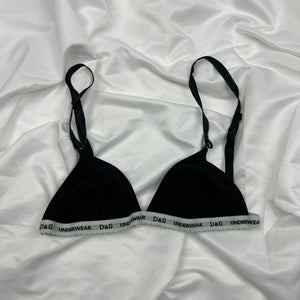 Cotton logo band bralette