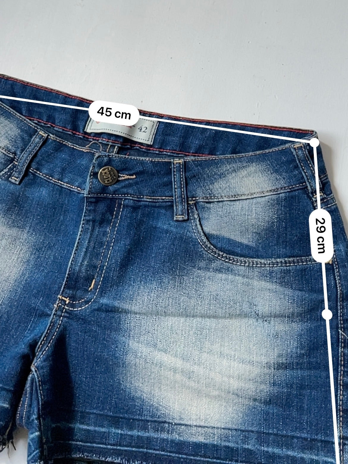 Blue denim  low rise mini short (XL)