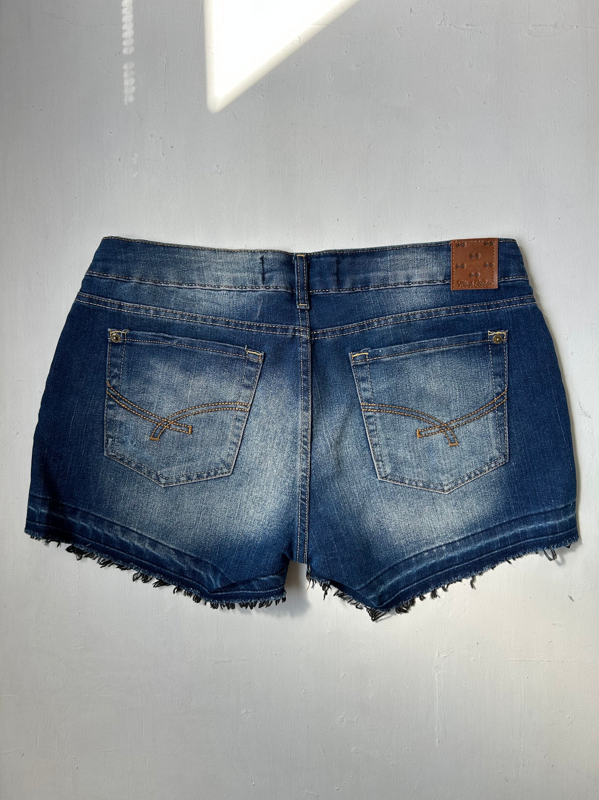 Blue denim  low rise mini short (XL)