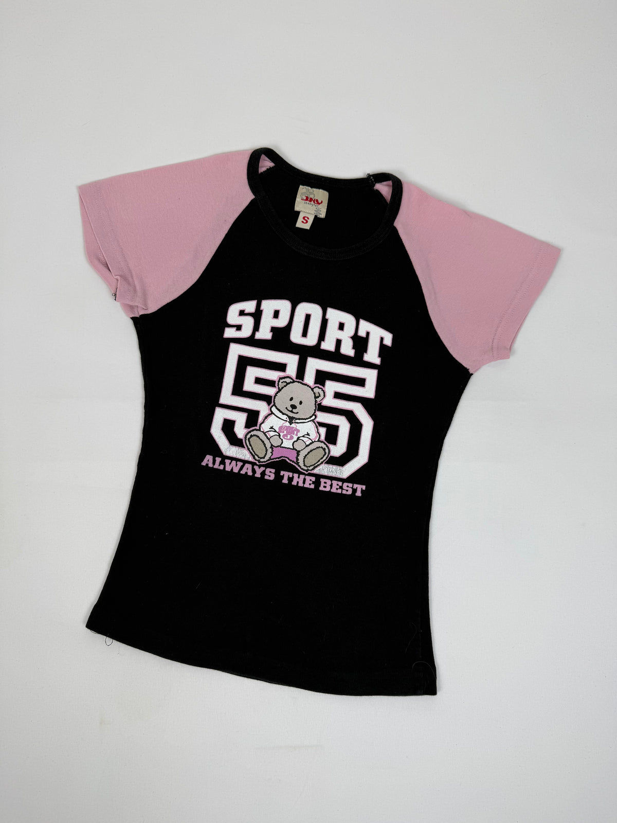 Black & pink graphic cotton tee (XS)