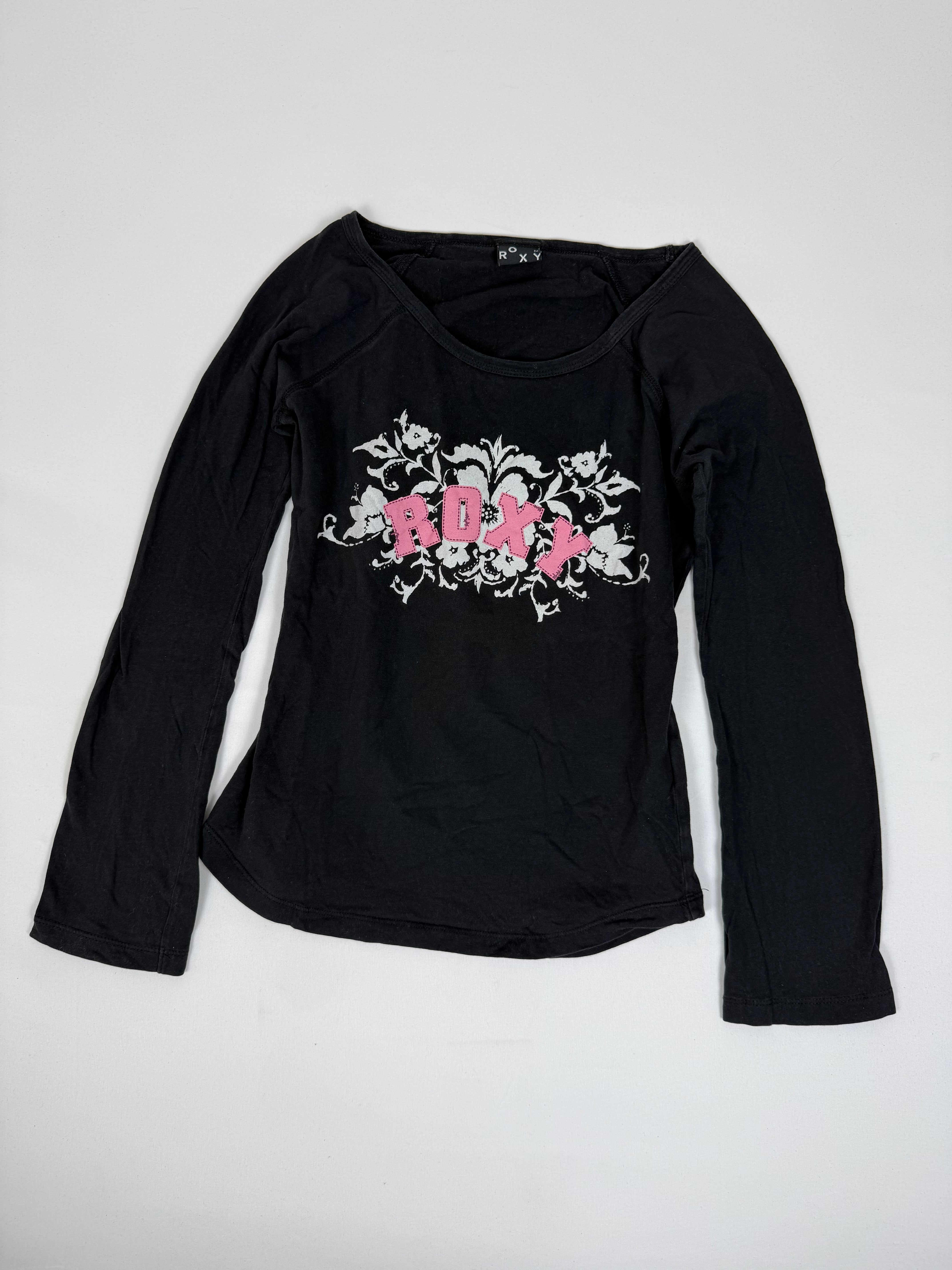 Black graphic 100% cotton long sleeves top (M)