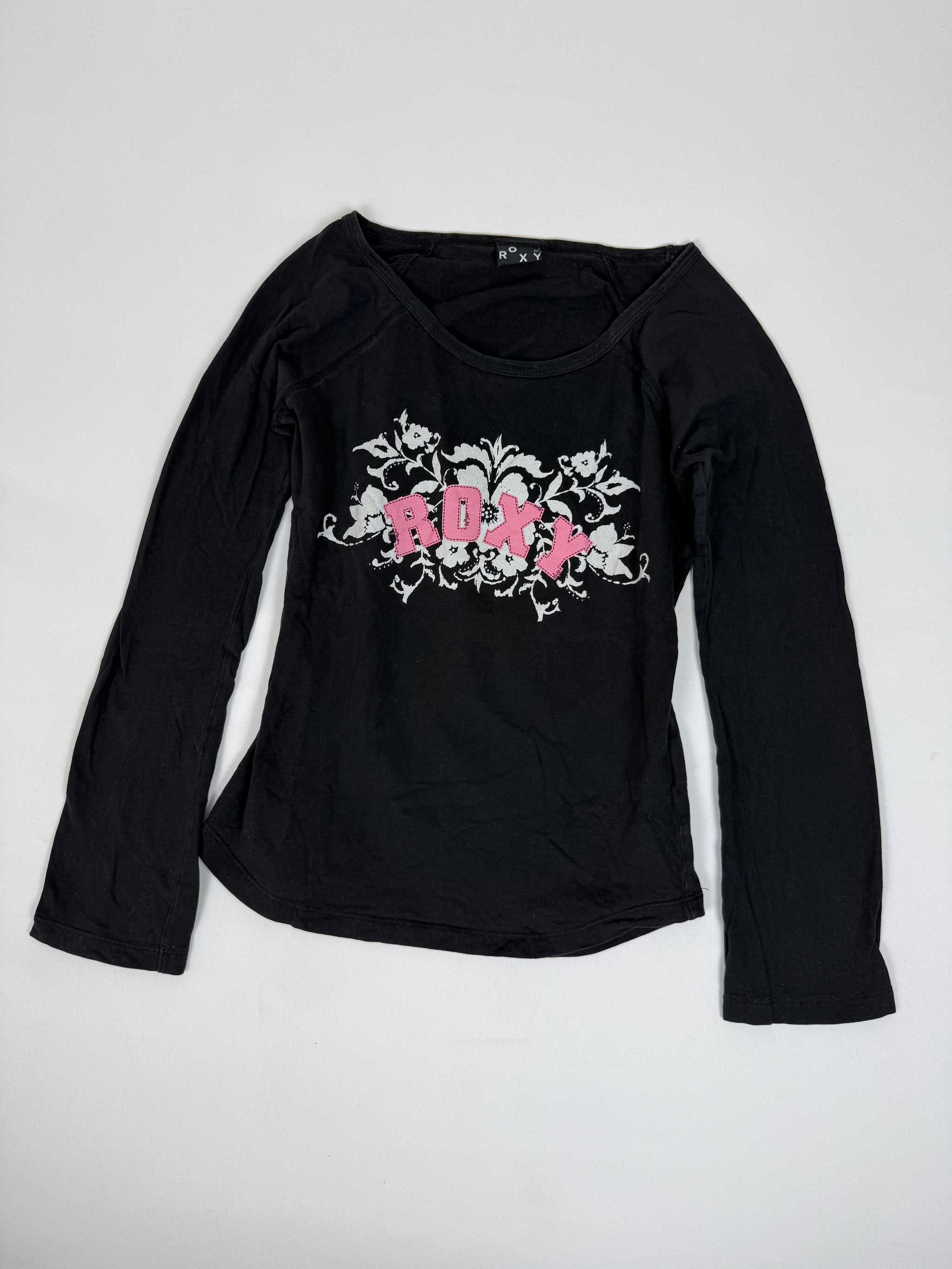 Black graphic 100% cotton long sleeves top (M)
