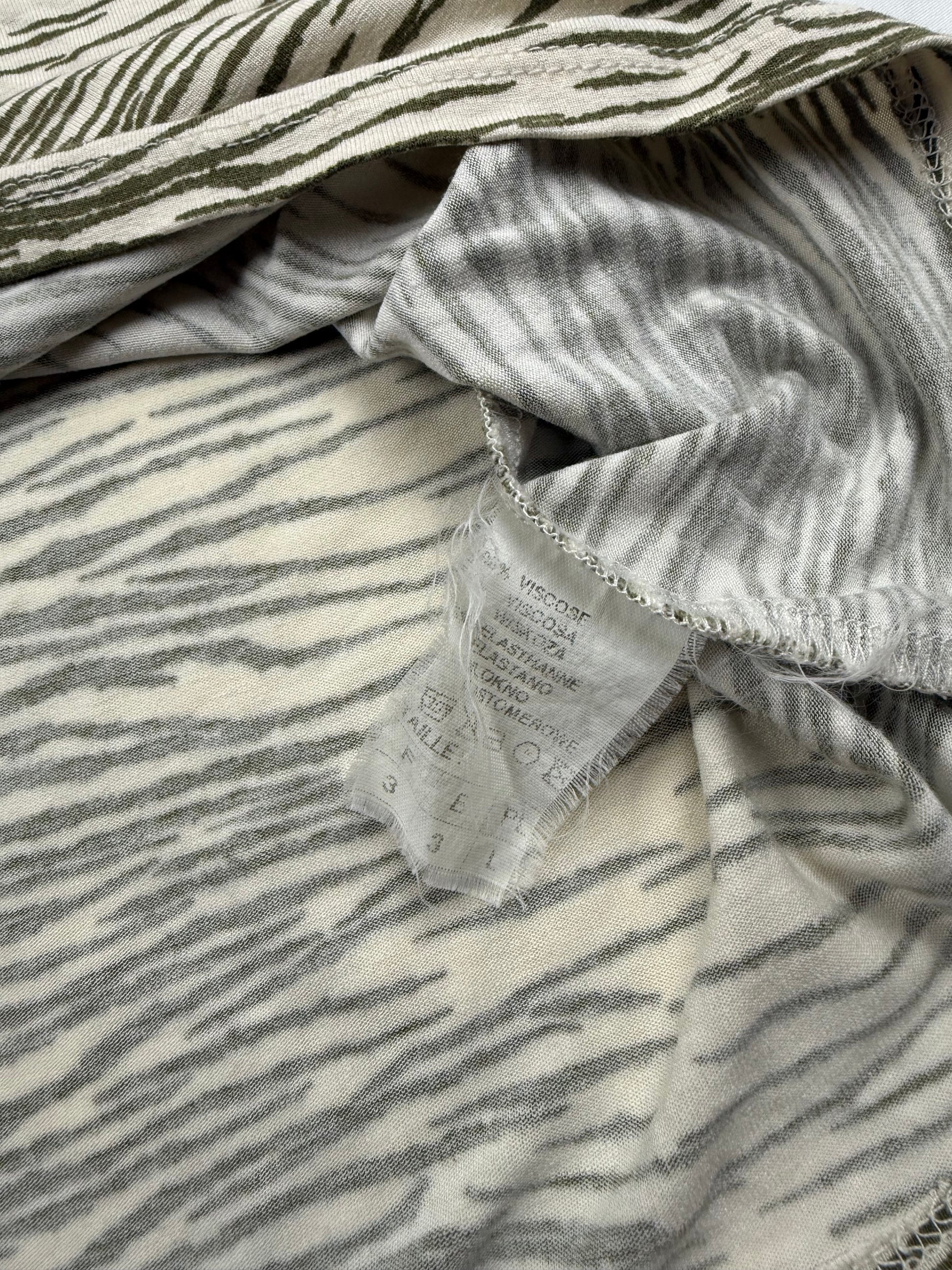 Khaki tiger print cotton tee (L)