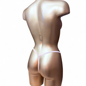 Beige & blue embroidered brand new thong (L)