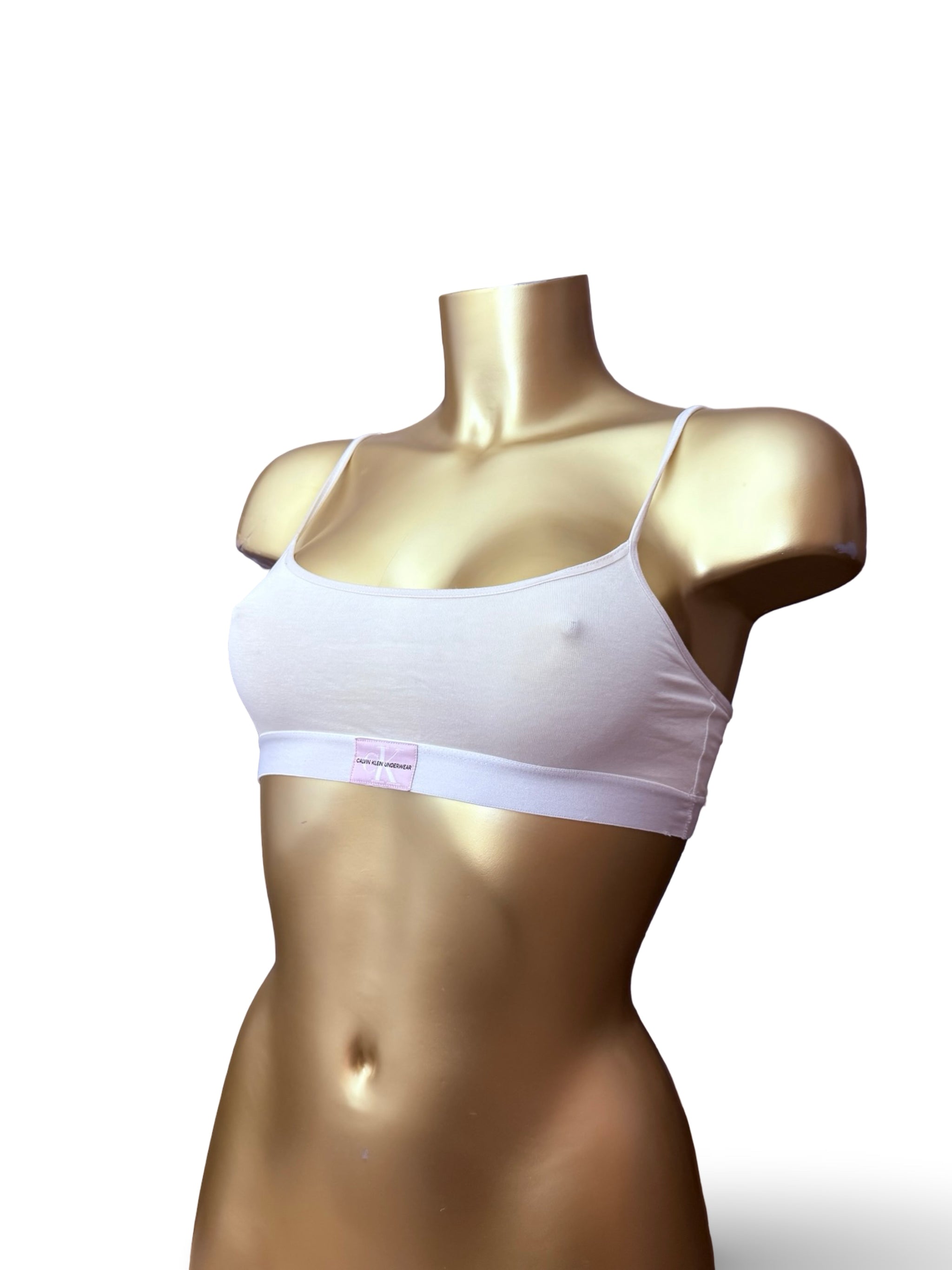 Set of 2 cotton logo bra (XS)