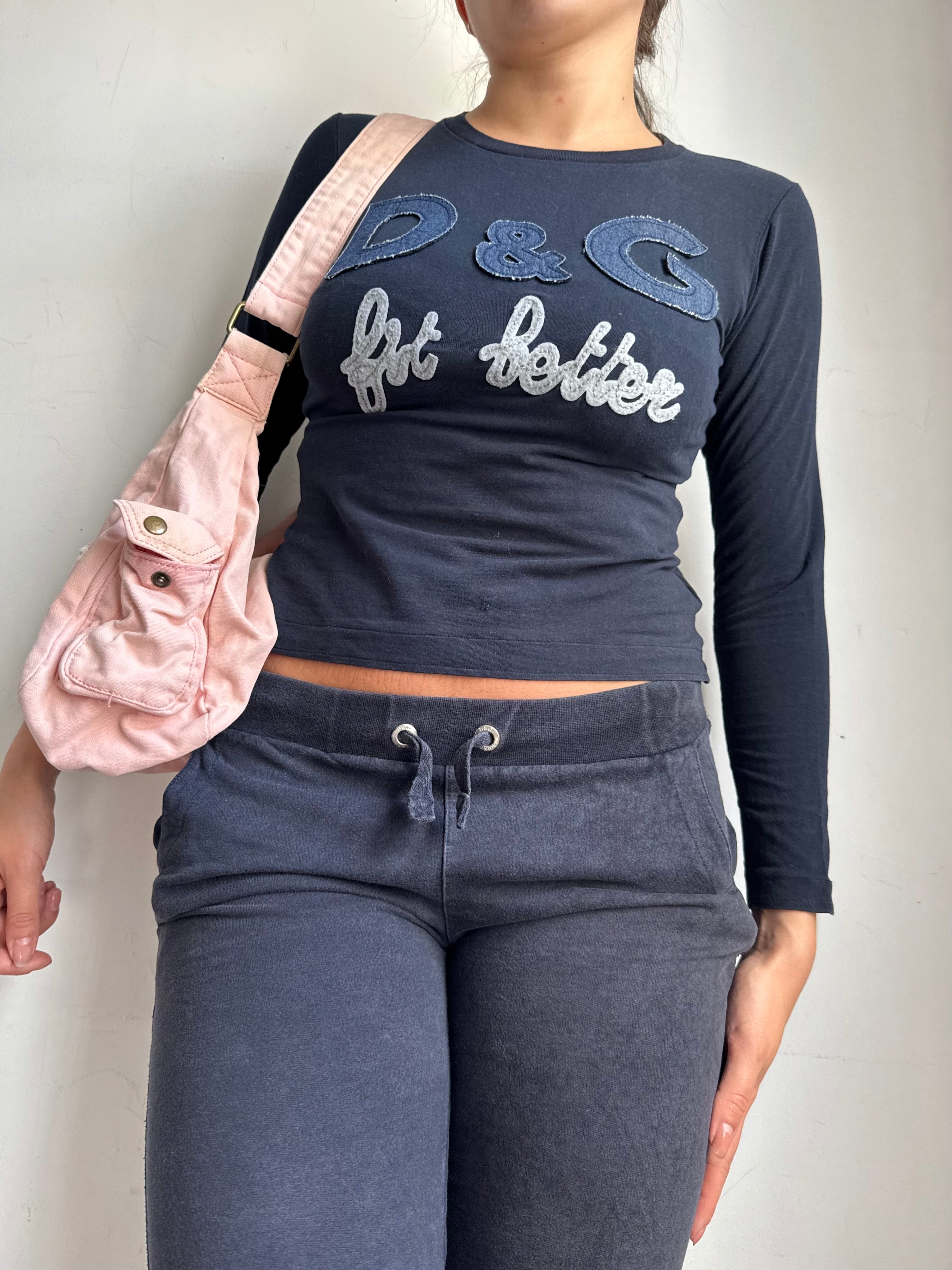Navy cotton long sleeves top (XS/S)